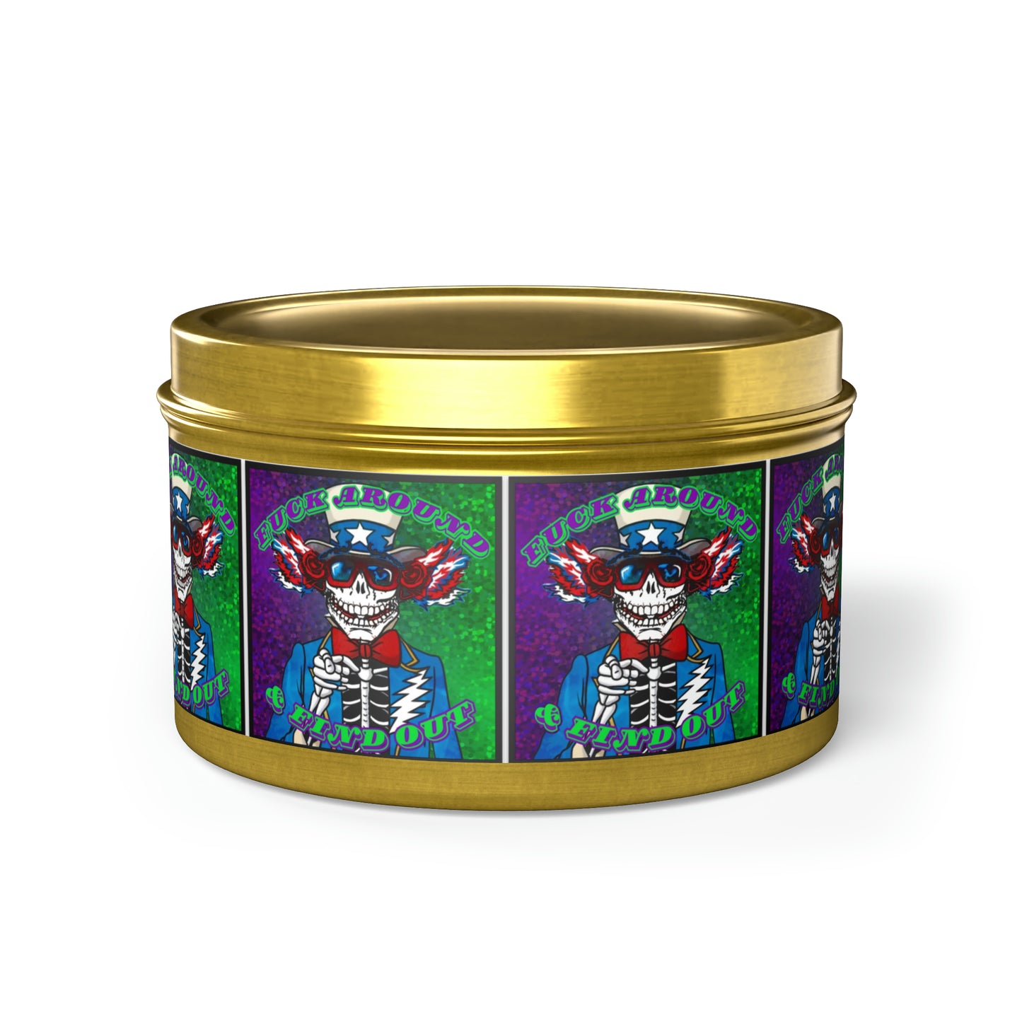 Grateful Dead skeleton candle gift for deadhead hippie rocknroll decor