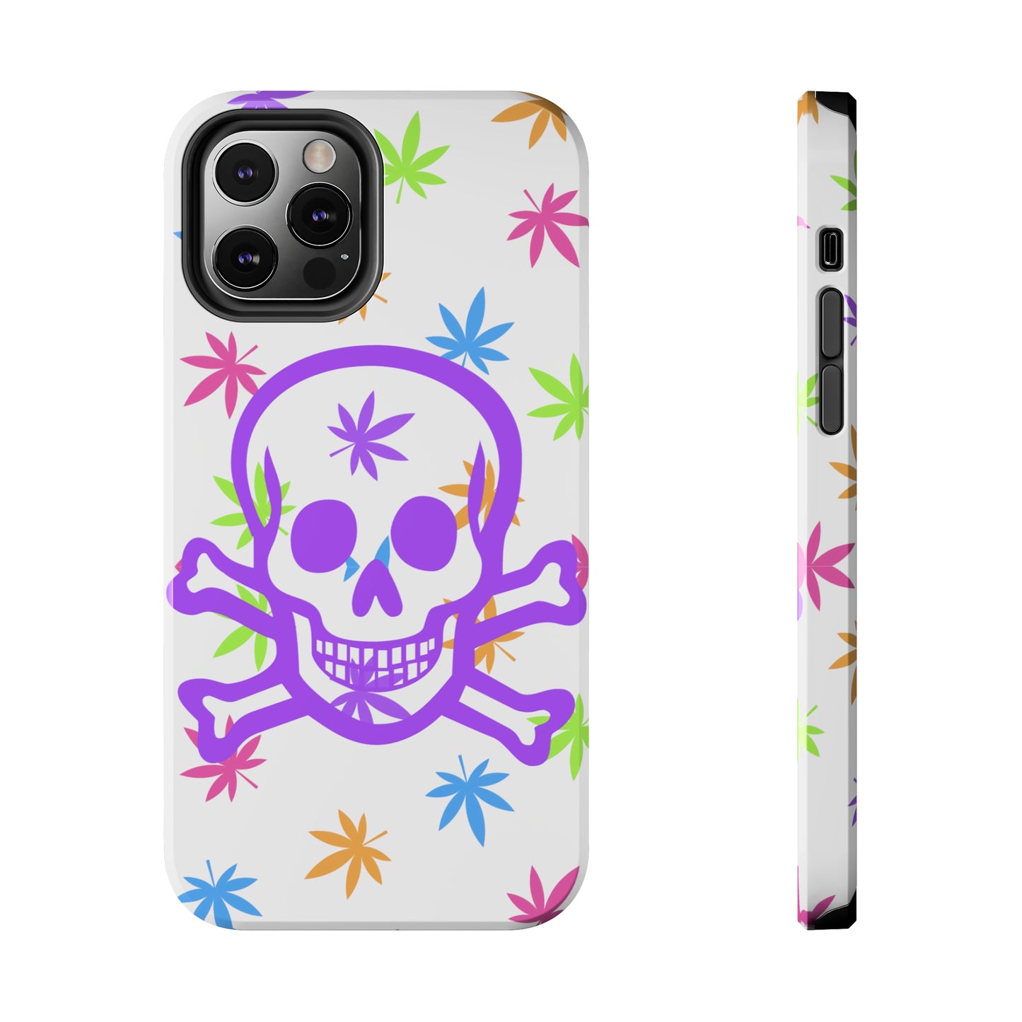 420 skull & crossbones tough phone Cases cannabis and jolly roger colorful phone case perfect 420 gift for stoner