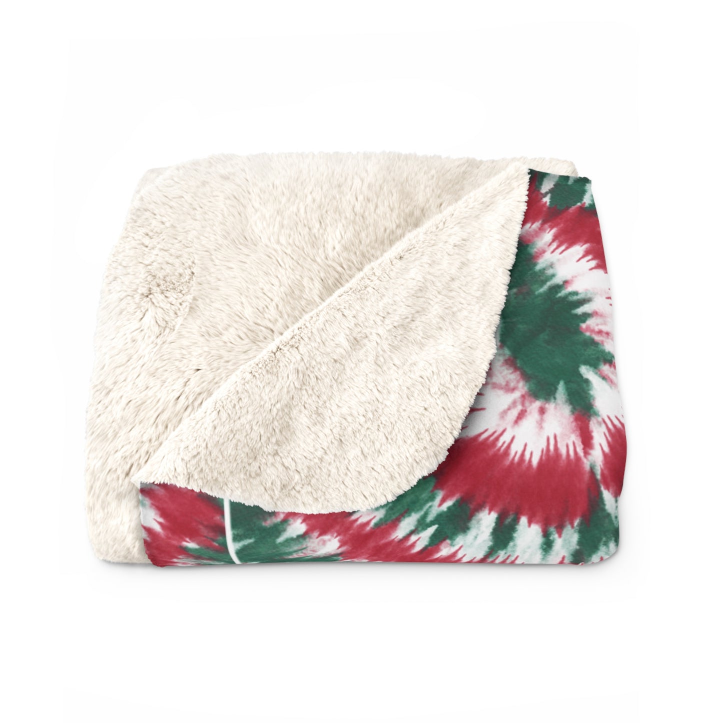Christmas colors tiedye spiral Sherpa Fleece blanket perfect for the holidays