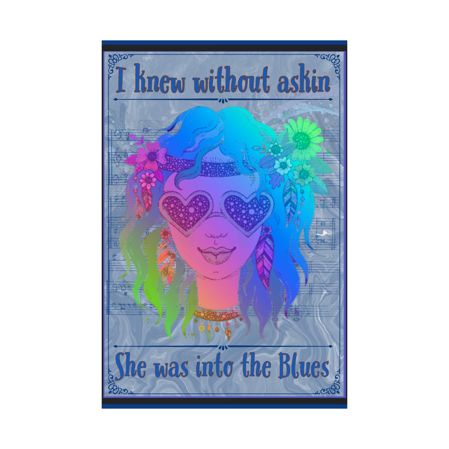 Grateful dead song lyrics wall art decor Scarlet Begonias hippie girl wall decor poster - bohemian woman art poster