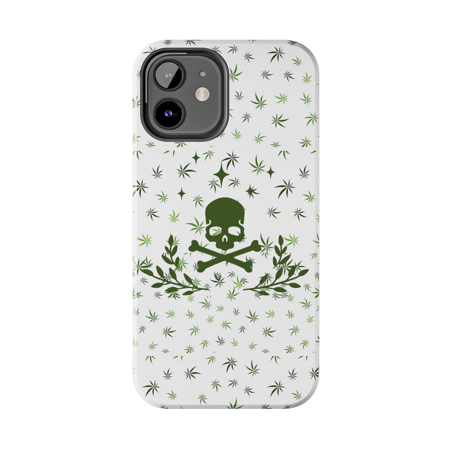 420 skull and crossbones tough phone Cases cannabis and skull white phone case for weed lovers