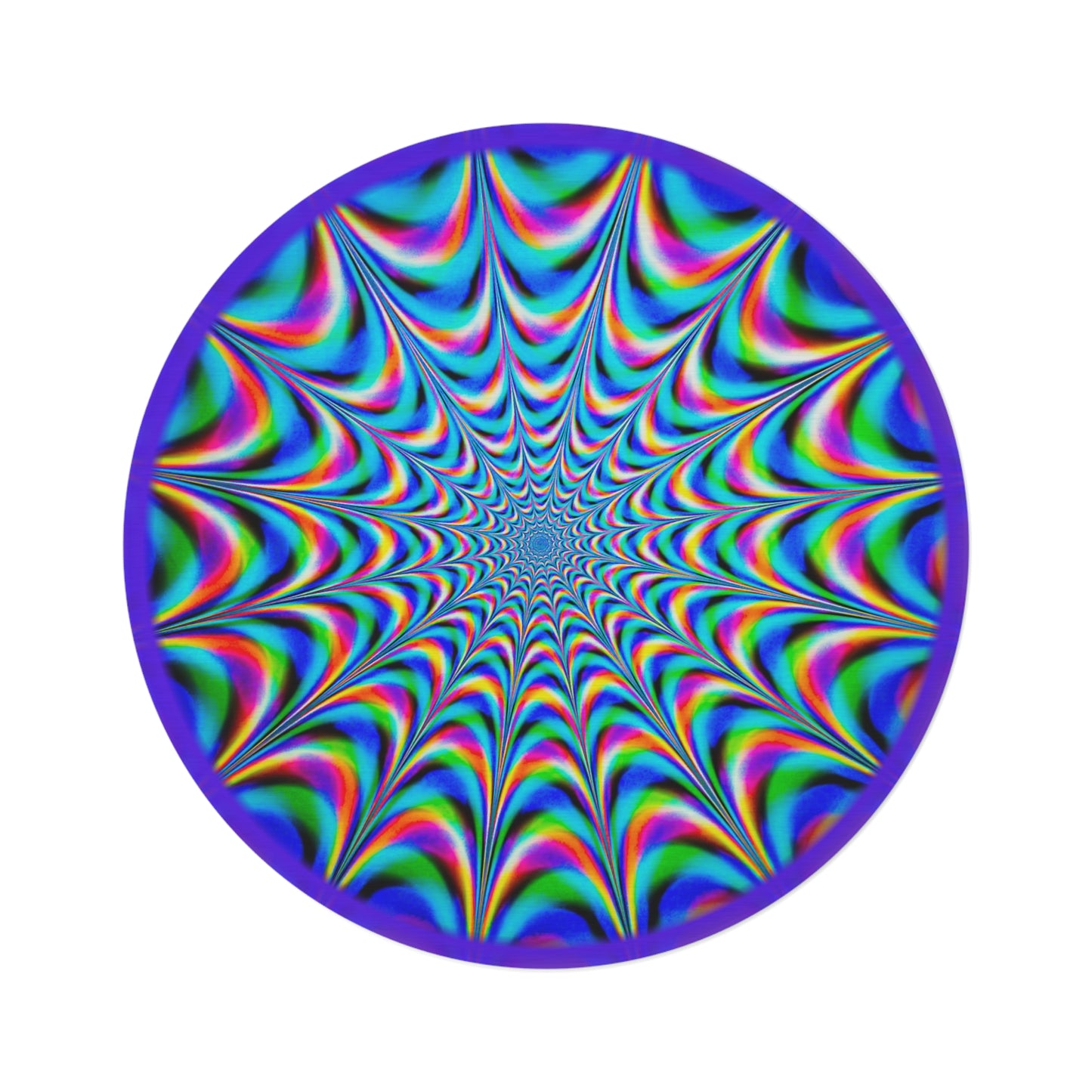 Psychedelic decor colorful kaleidoscope area rug
