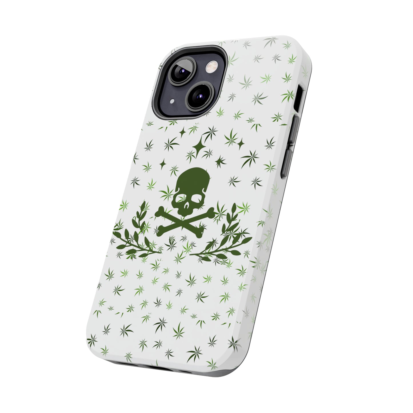 420 skull and crossbones tough phone Cases cannabis and skull white phone case for weed lovers