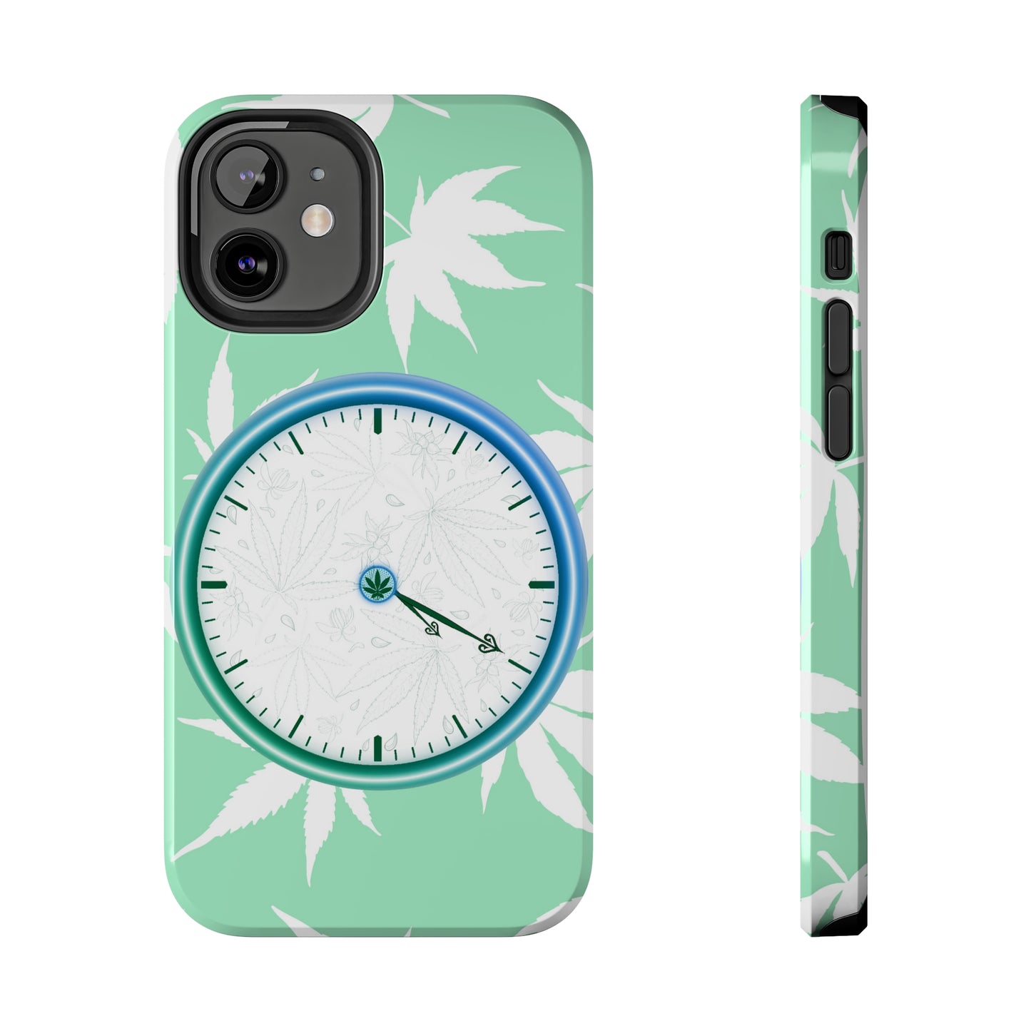 420 clock cannabis tough phone Cases cannabis leaf and 420 clock phone case for high end cannabist