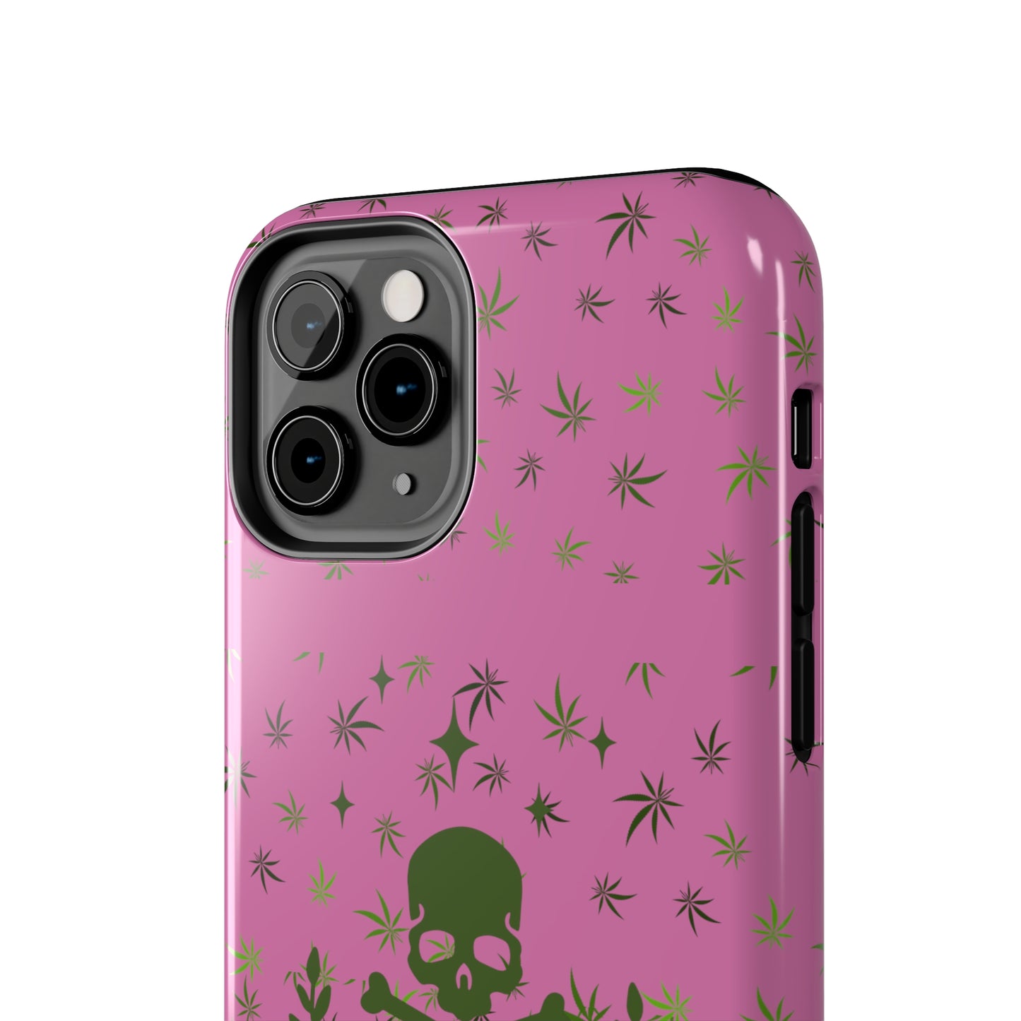 420 skull & crossbones tough phone Cases cannabis and skull and crossbones pink phone case for weed lovers