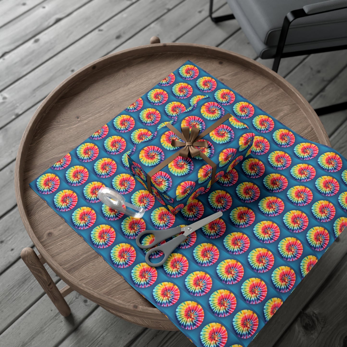 Spiral tie-dye wrapping paper psychedelic gift wrap papers for hippie gift