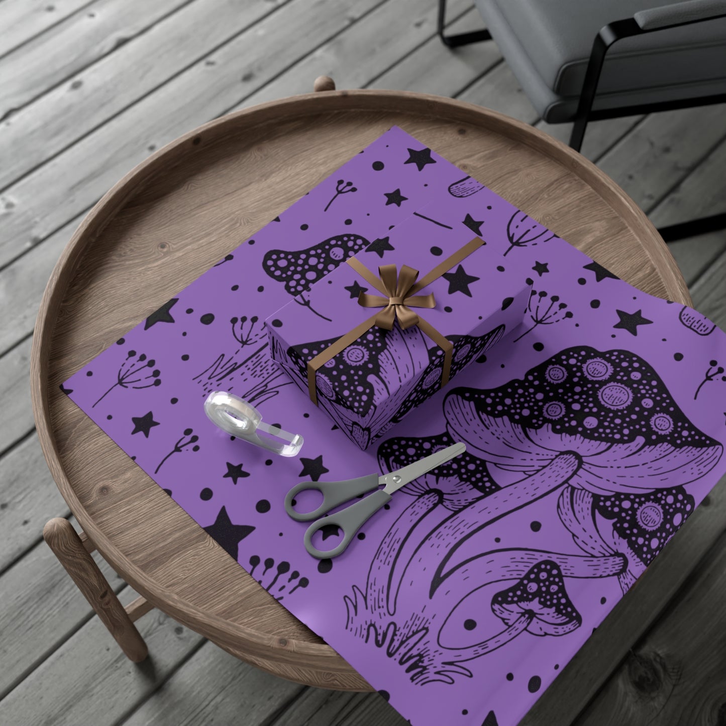 Mushroom purple Gift Wrap Papers perfect holiday gift wrap for mushroom lovers and psychedelic enthusiasts