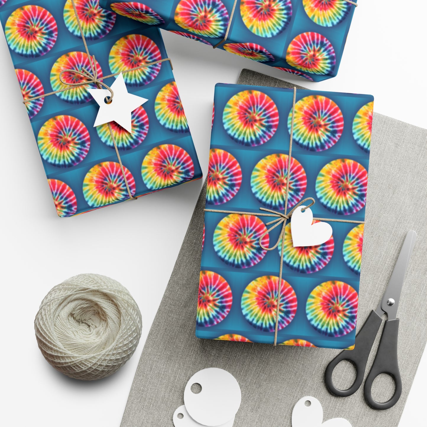 Spiral tie-dye wrapping paper psychedelic gift wrap papers for hippie gift