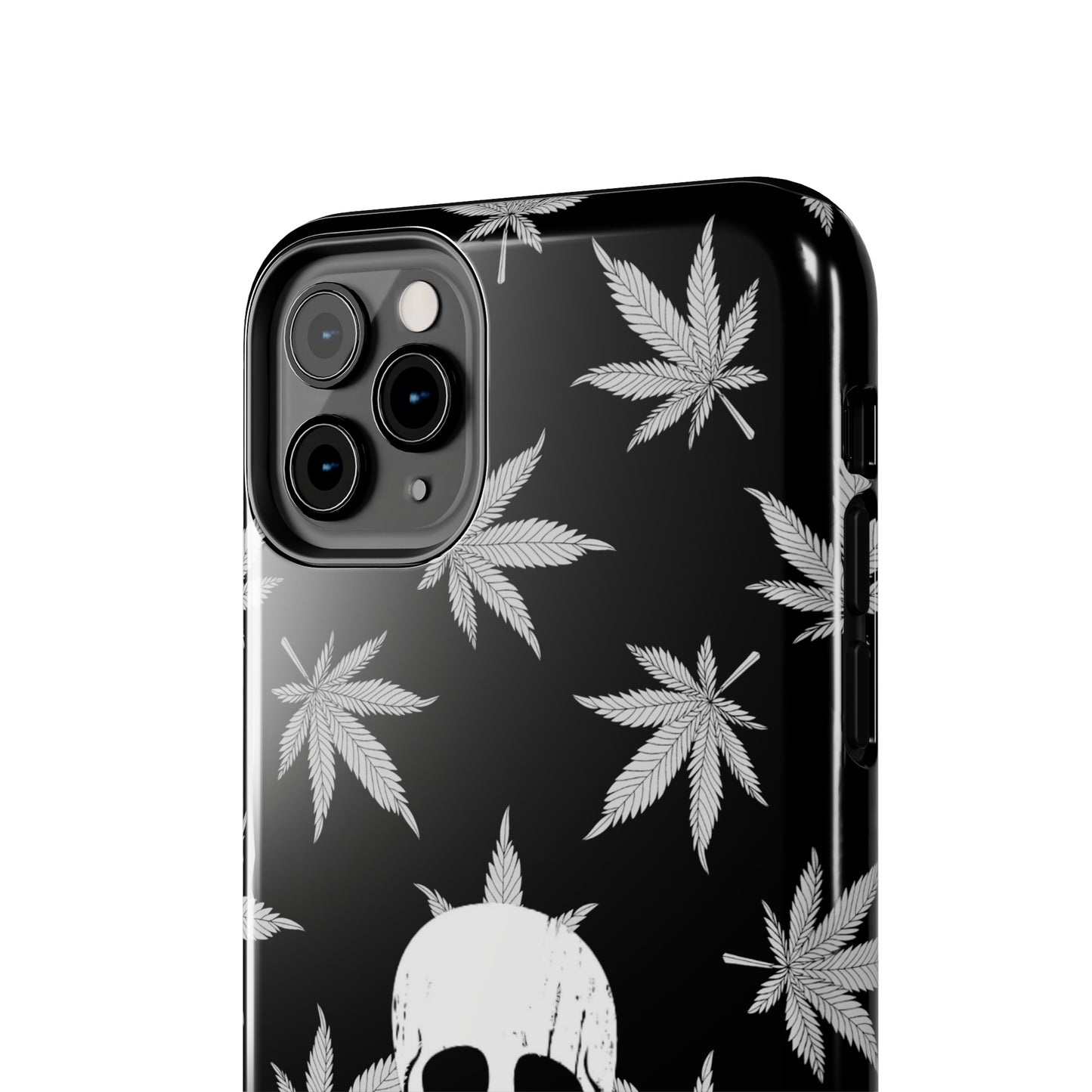 420 skull & crossbones tough phone case cannabis and jolly roger black and white weed skull phone case 420 gift for stoner pirates