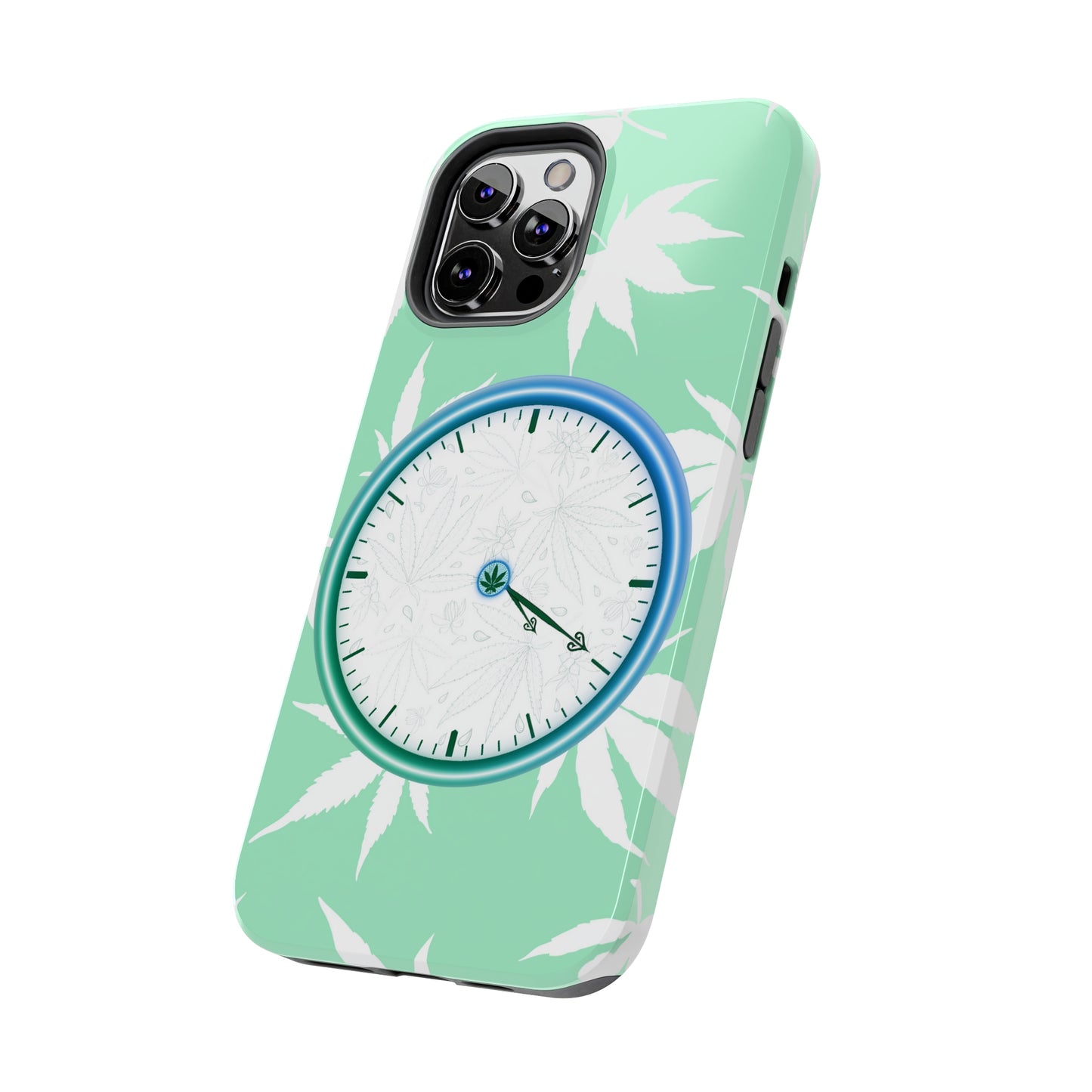 420 clock cannabis tough phone Cases cannabis leaf and 420 clock phone case for high end cannabist