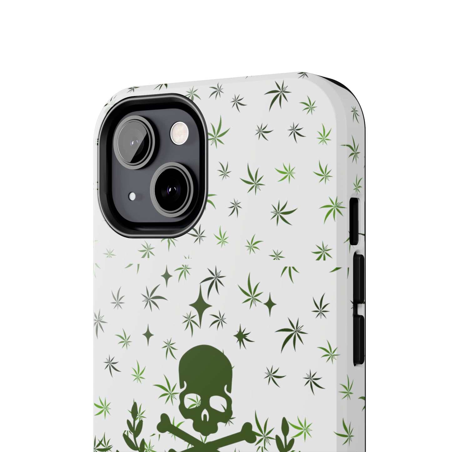420 skull and crossbones tough phone Cases cannabis and skull white phone case for weed lovers