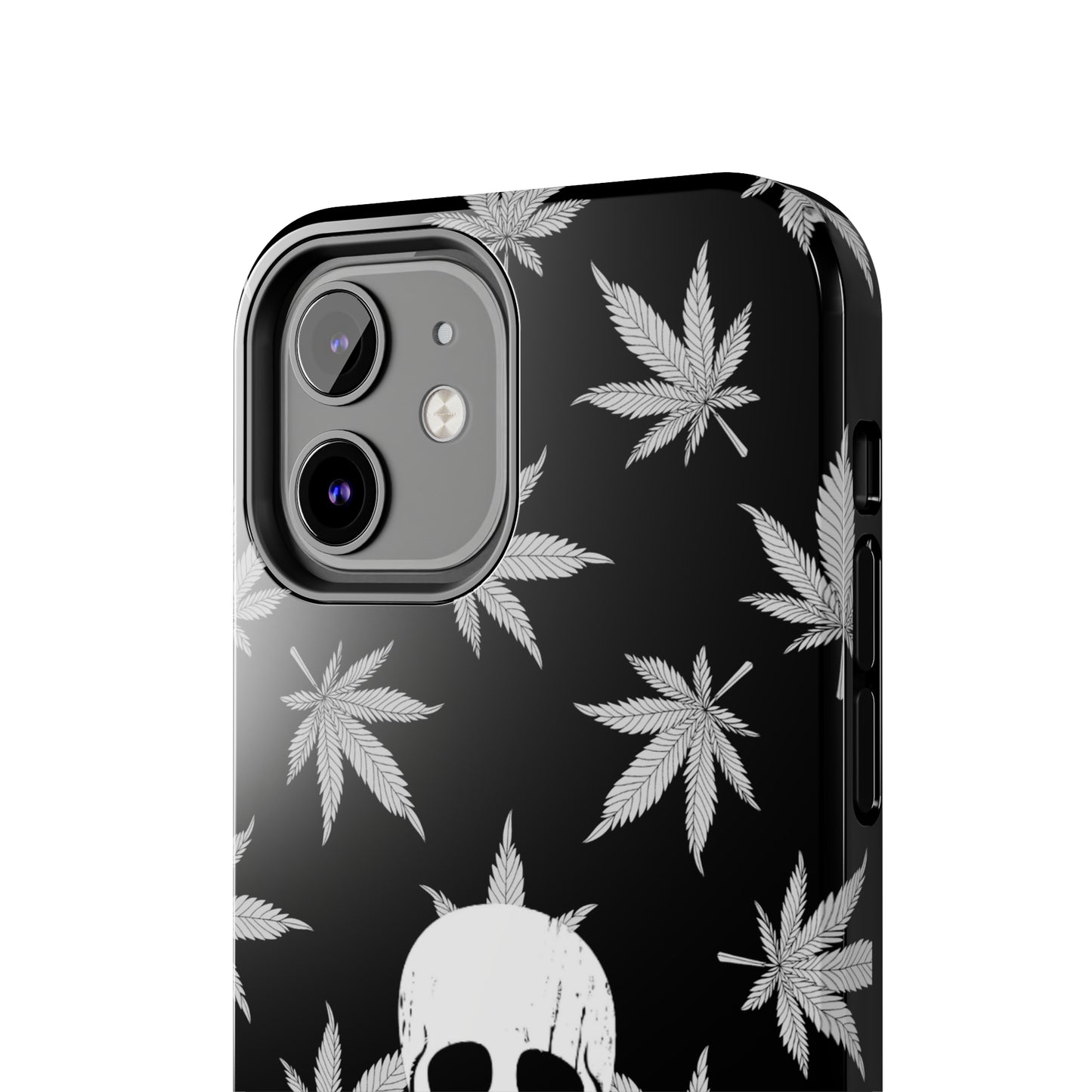 420 skull & crossbones tough phone case cannabis and jolly roger black and white weed skull phone case 420 gift for stoner pirates