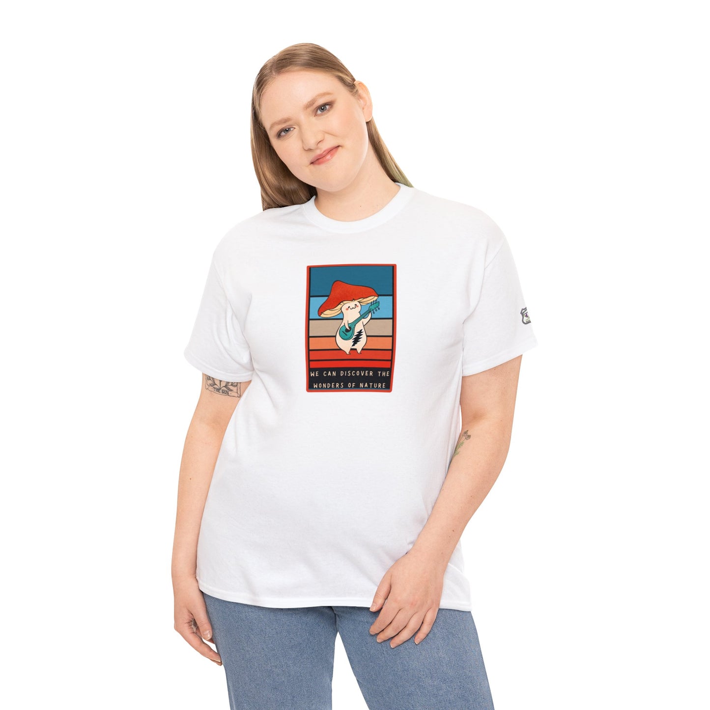 Grateful Dead Sugar Magnolia mushroom tshirt with left sleeve 420 print