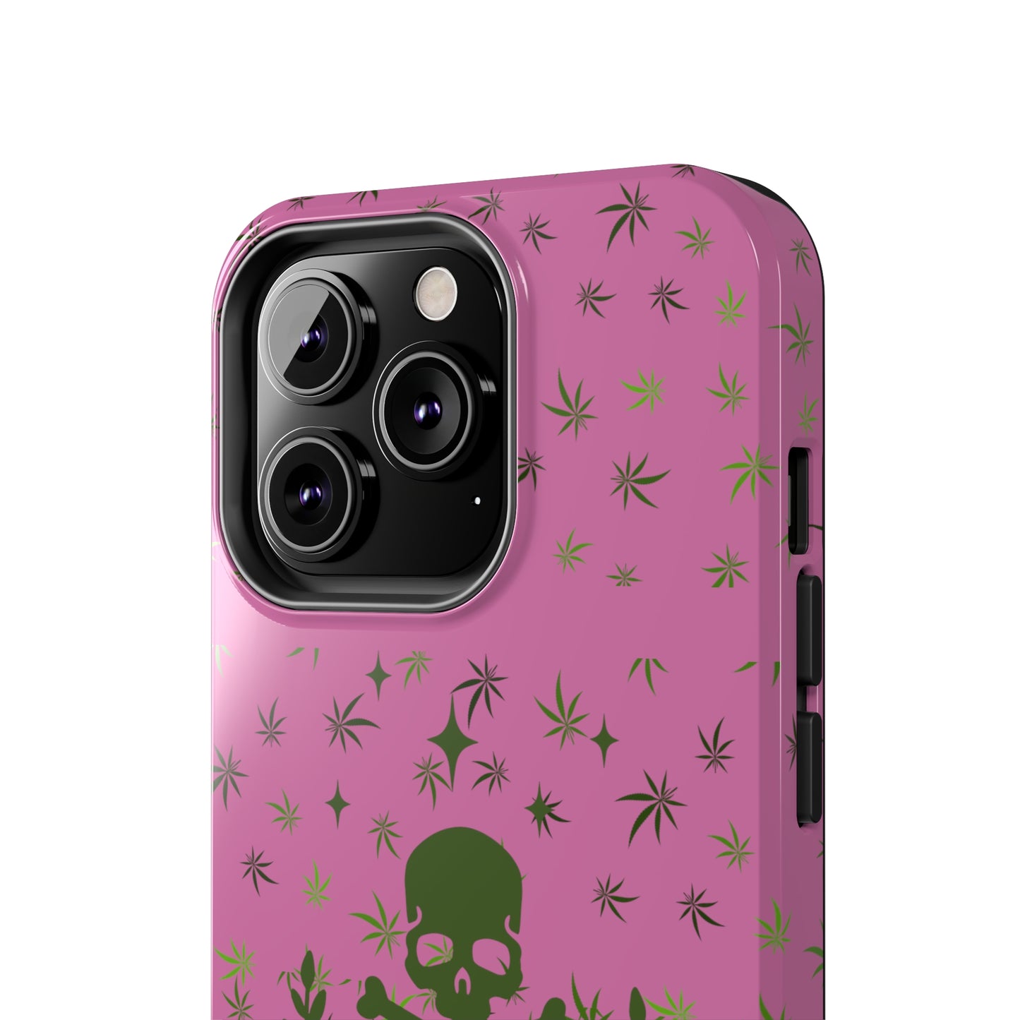 420 skull & crossbones tough phone Cases cannabis and skull and crossbones pink phone case for weed lovers