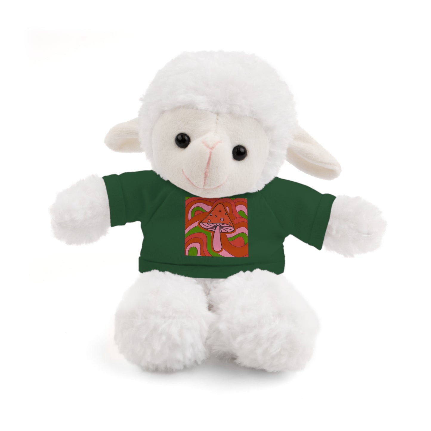 Stuffed Animals with psychedelic mushroom tshirt fun gift for fungi lovers