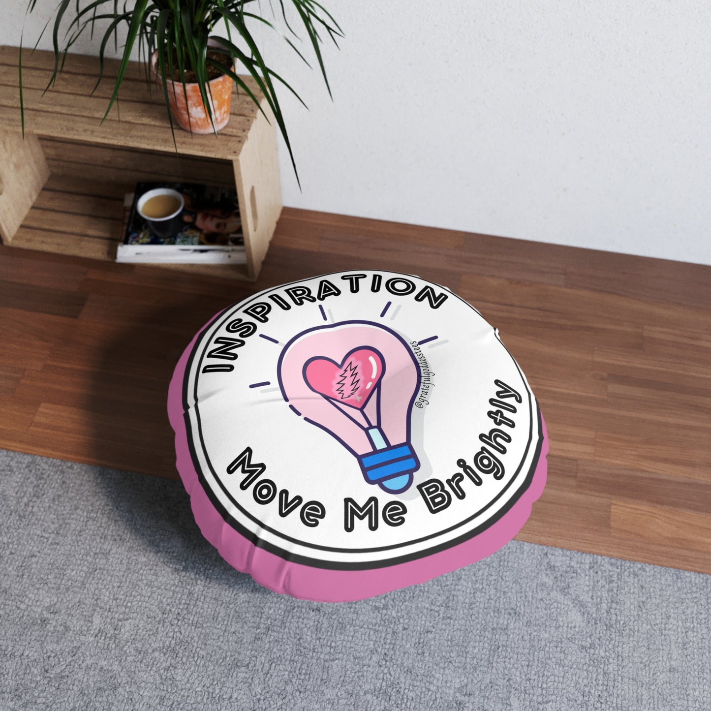 Grateful Dead Terrapin Station inspired tufted round floor pillow, high end hippie interior design for dead heads