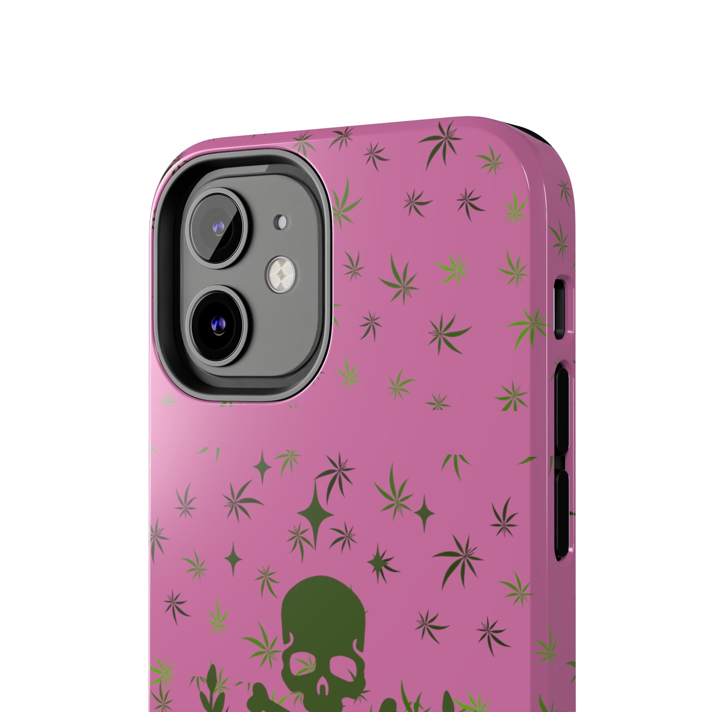 420 skull & crossbones tough phone Cases cannabis and skull and crossbones pink phone case for weed lovers