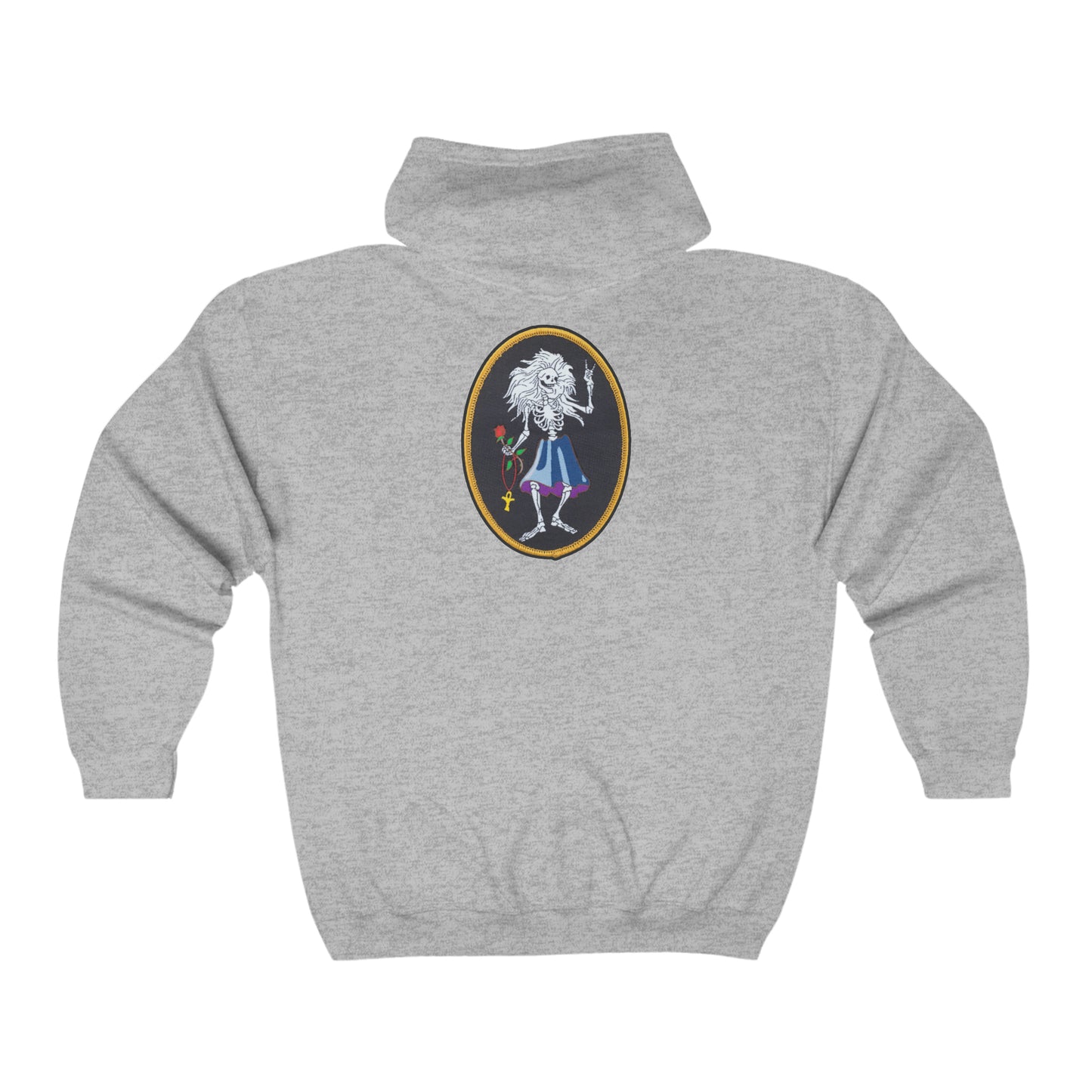 Classic Grateful Dead Jerry Garcia Rosebud 13 Point Bolt Full Zip Hooded Sweatshirt 2 sided print