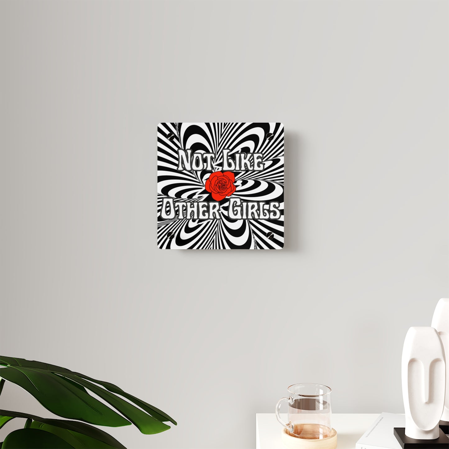 Psychedelic deadhead inspired optical illusion 13 point bolt decor - Acrylic Wall Art Panels - Not Like Other Girls
