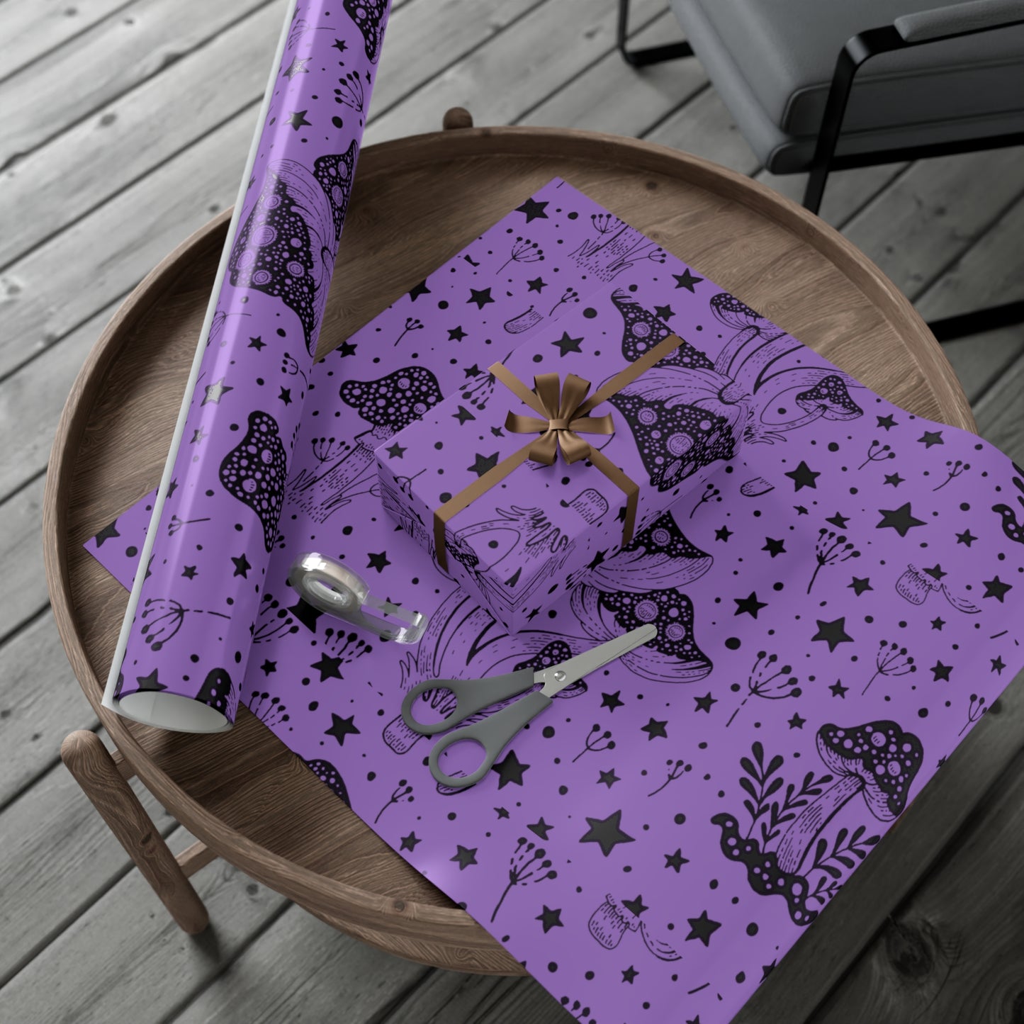 Mushroom purple Gift Wrap Papers perfect holiday gift wrap for mushroom lovers and psychedelic enthusiasts