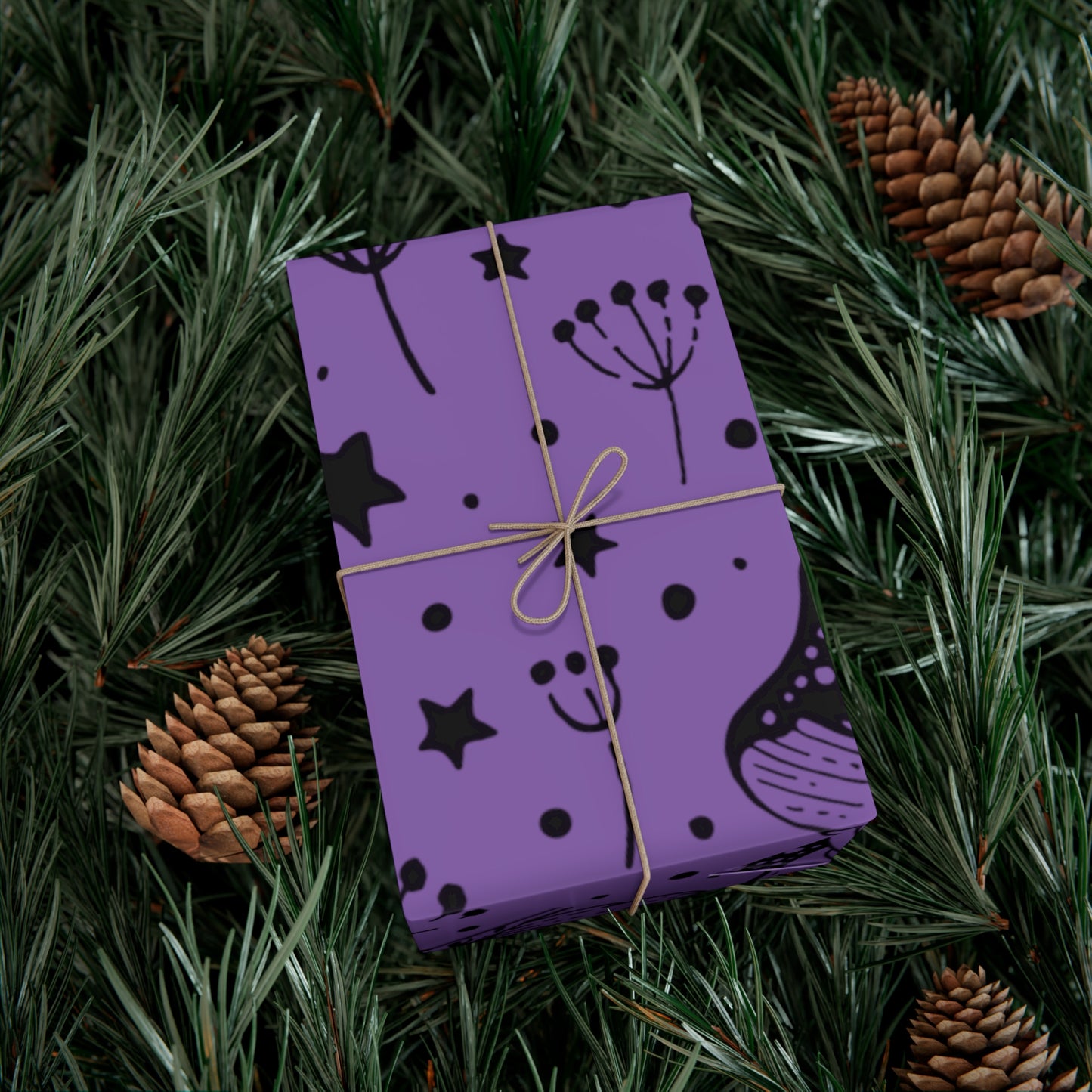 Mushroom purple Gift Wrap Papers perfect holiday gift wrap for mushroom lovers and psychedelic enthusiasts
