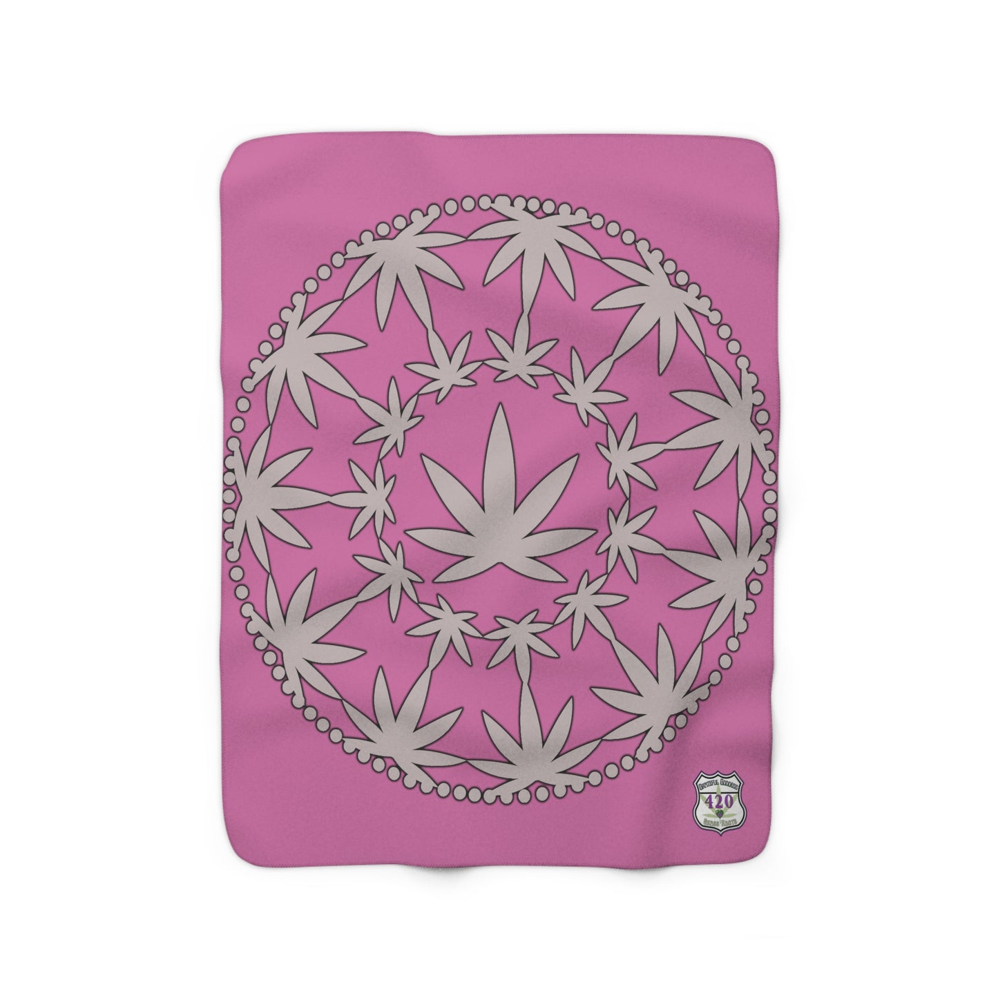 Cannabis couture fleece blanket marijuana pink blanket perfect gift for stoners high end 420 home decor