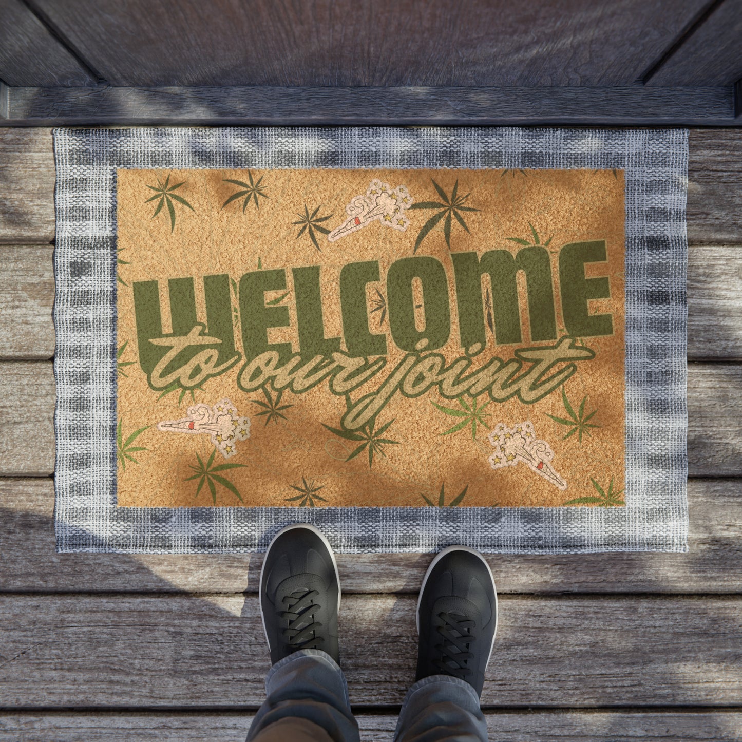 Stoner Doormat - Welcome To our Joint - stoner welcome mat outdoor rug - hippie home decor coconut fiber doormat - welcome stoners