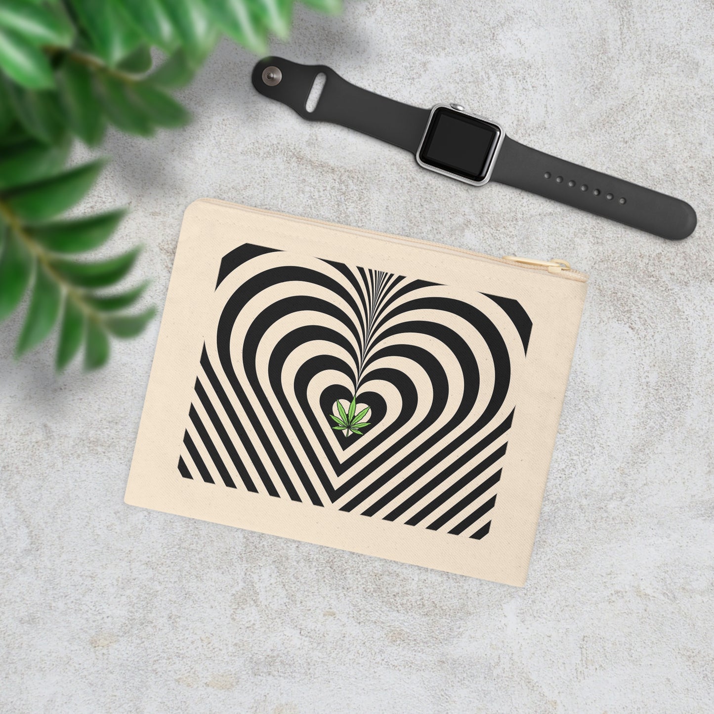 Psychedelic heart weed leaf canvas 420 accessory pouch