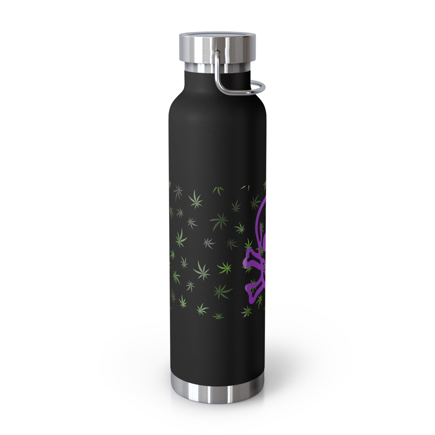 420 cannabis and skull and crossbones motif Copper Vacuum Insulated Bottle, 22oz. Great gift for high end stoner