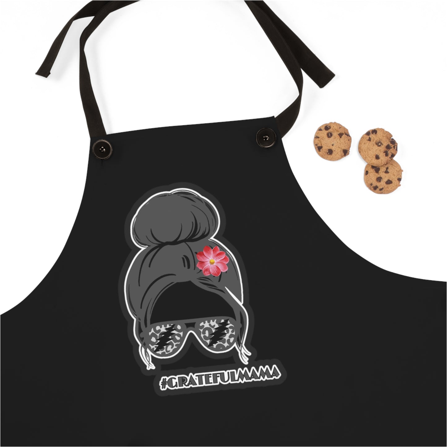 Grateful mama Grateful Dead inspred black Apron