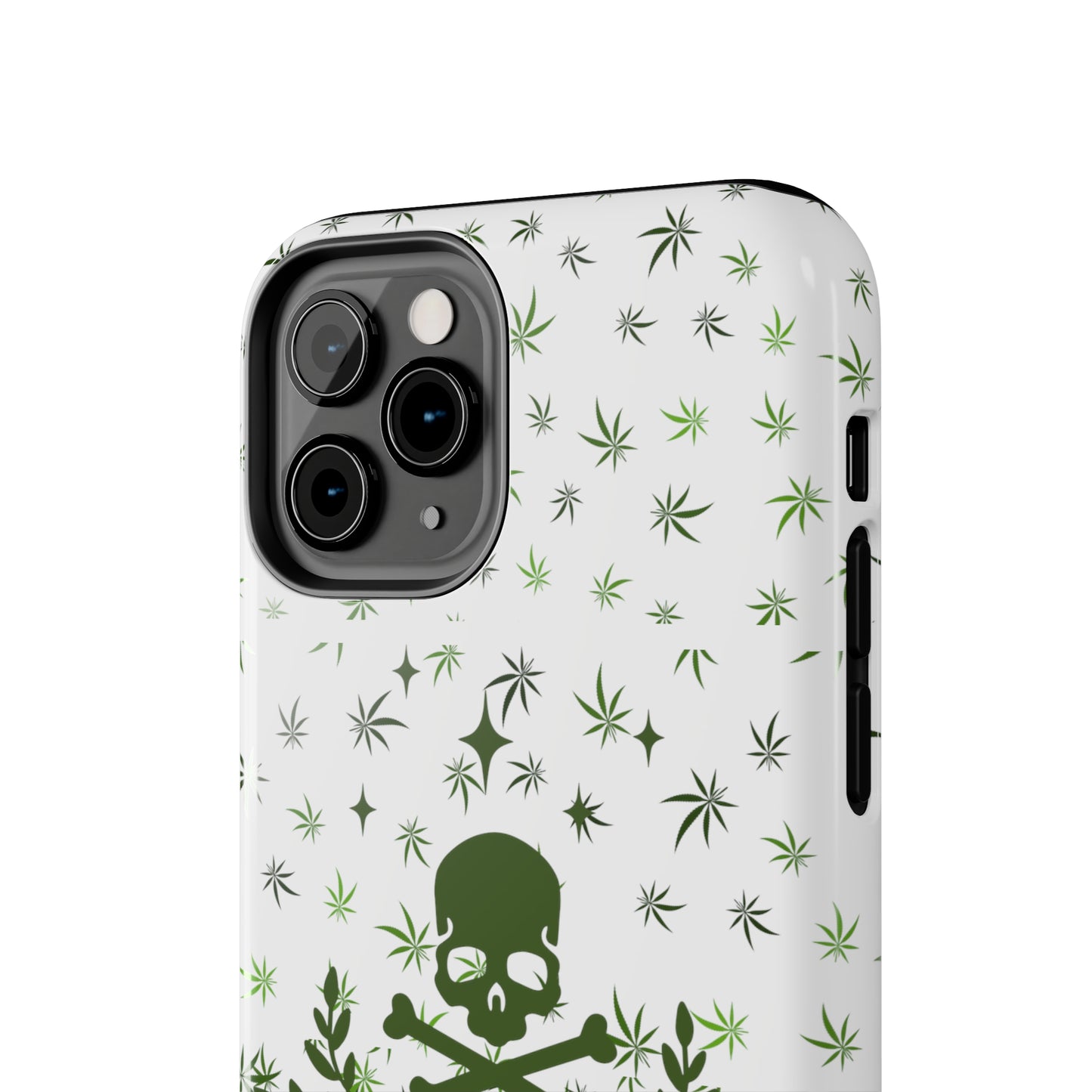 420 skull and crossbones tough phone Cases cannabis and skull white phone case for weed lovers