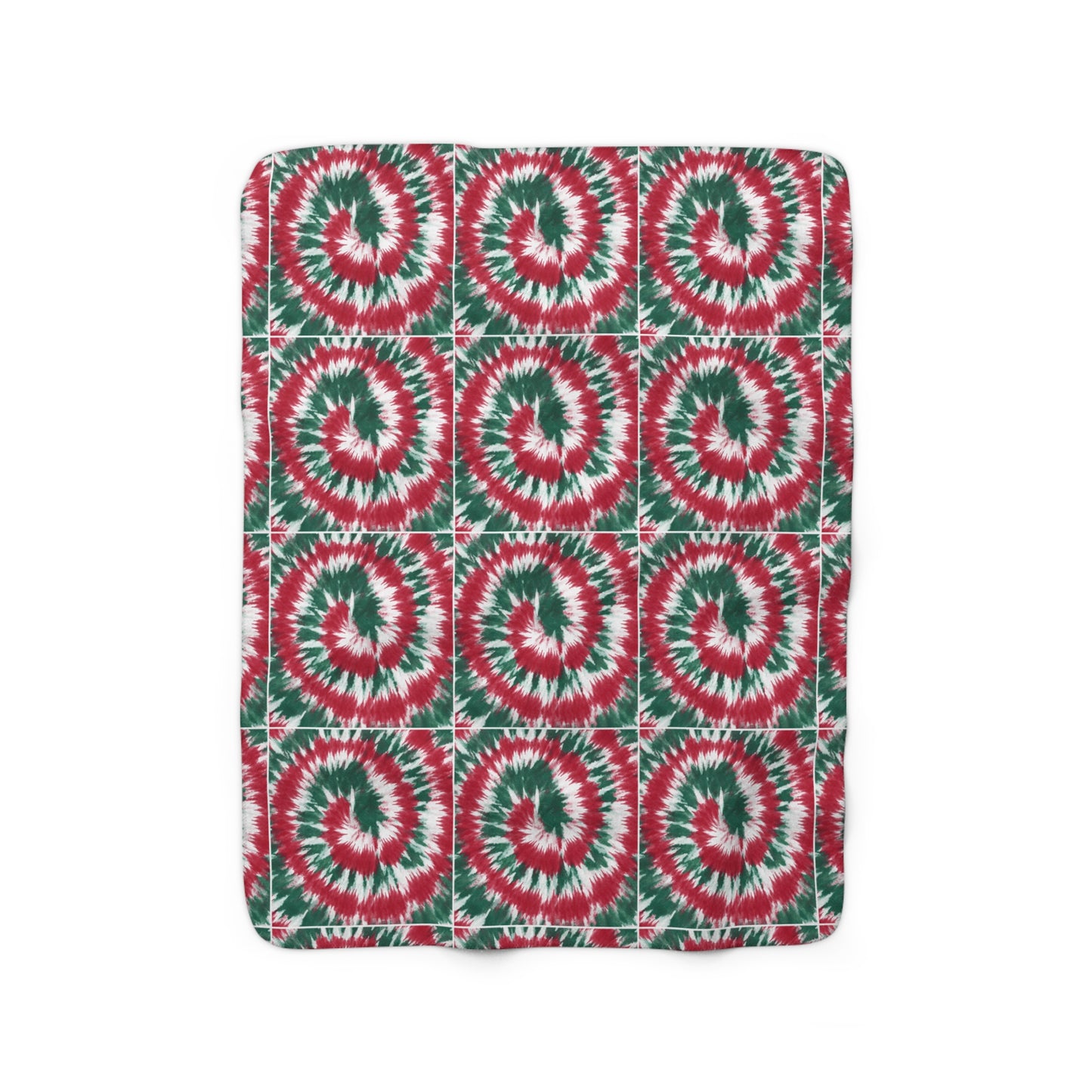 Christmas colors tiedye spiral Sherpa Fleece blanket perfect for the holidays