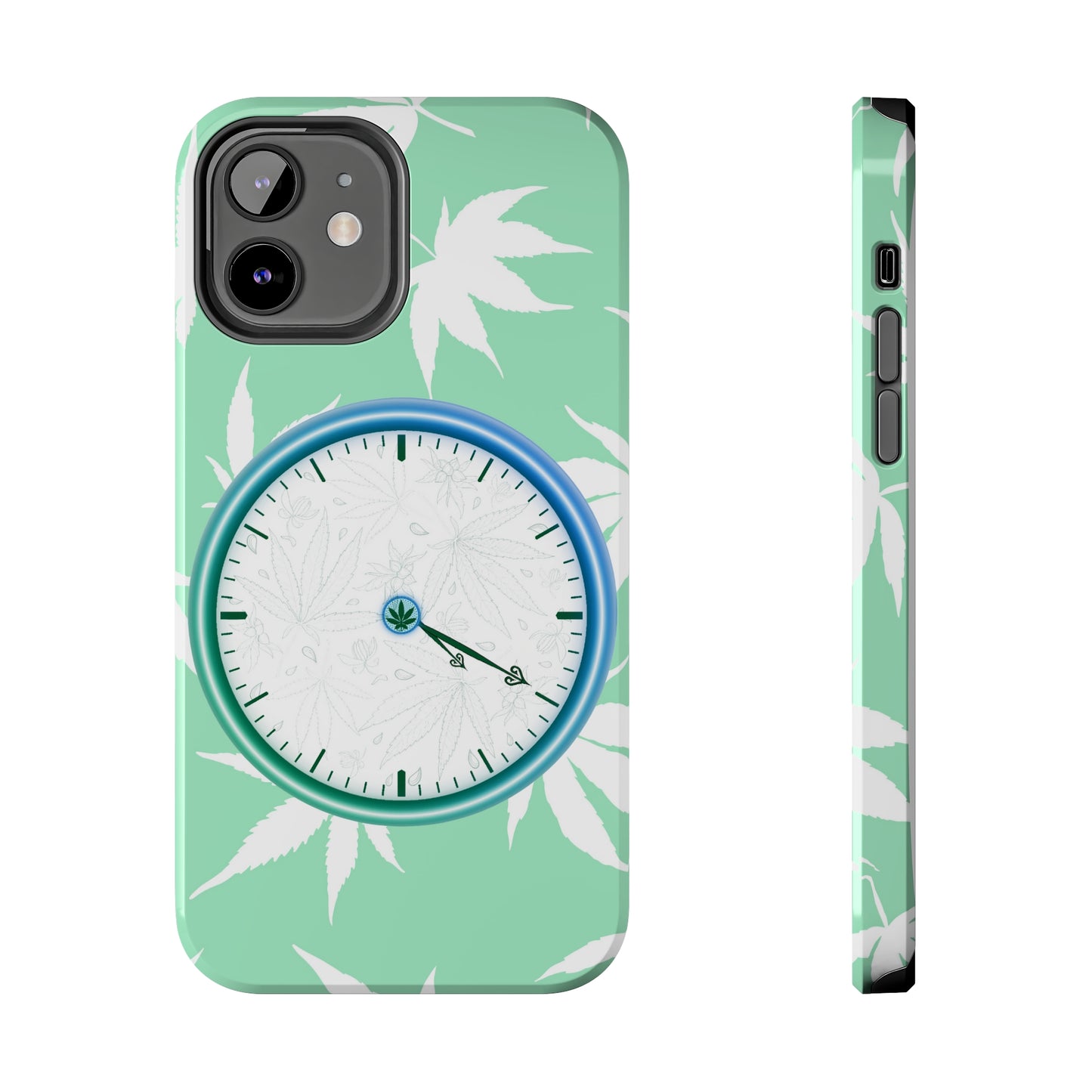 420 clock cannabis tough phone Cases cannabis leaf and 420 clock phone case for high end cannabist
