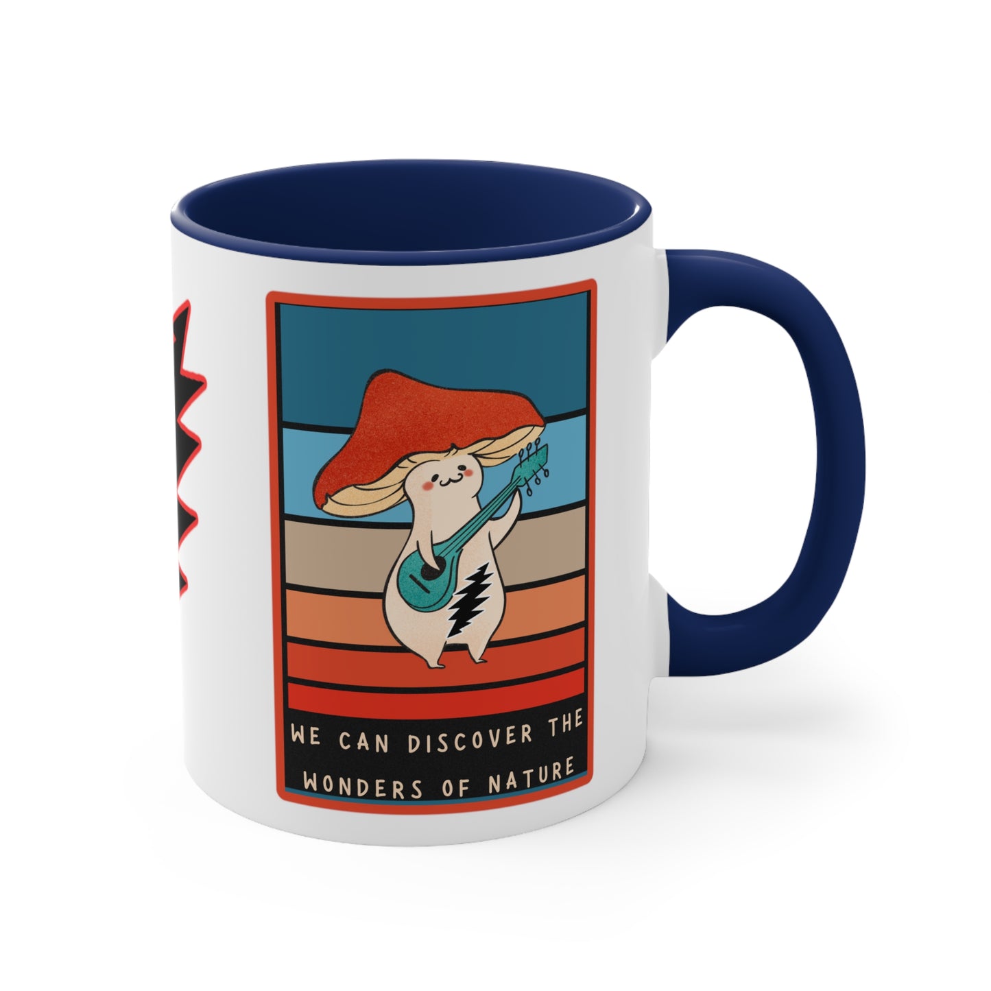 Grateful Dead sugar magnolia Mug 13 Point Bolt mushroom motif mug