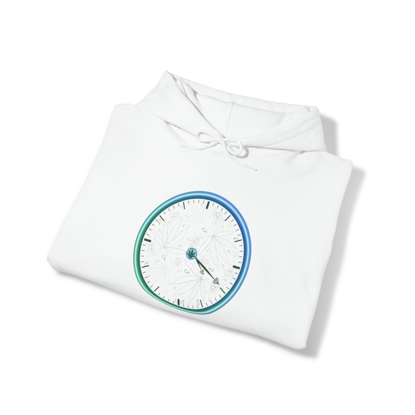 420 clock hoodie- cannabis couture neon 420 clock, print on front and left sleeve- 420 stoner sweatshirt marijuana high end stoner apparel