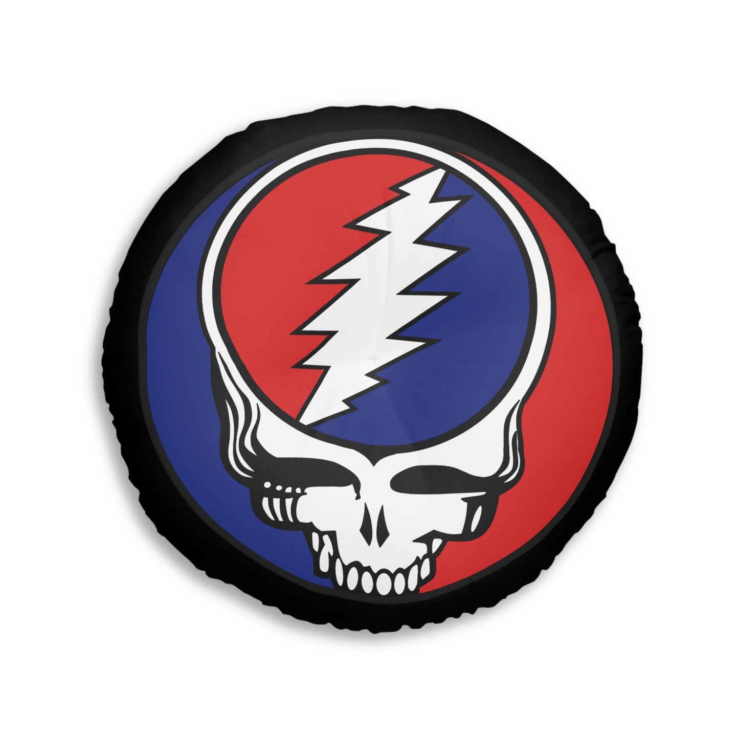 Classic Grateful Dead steal your face stealie home decor tufted round floor pillow, dead head decor