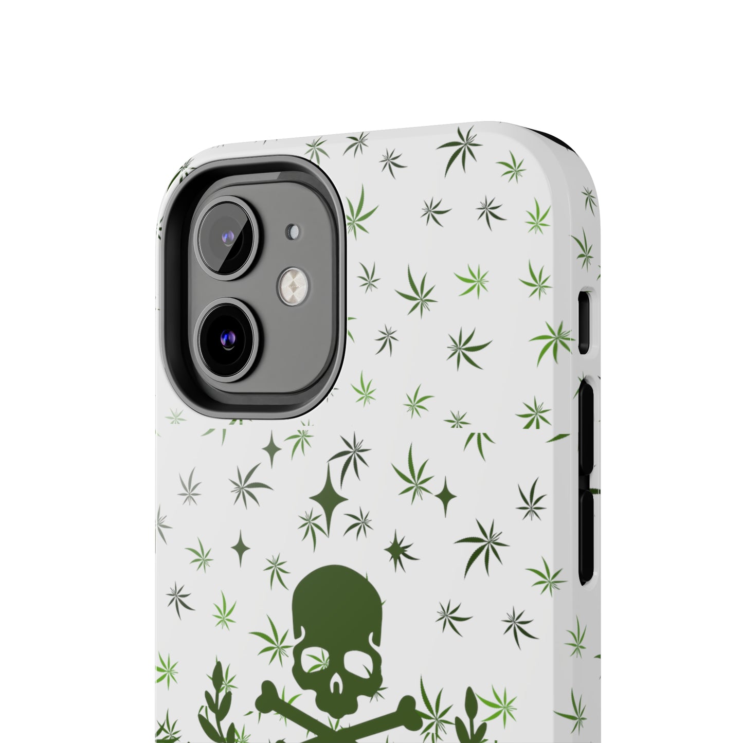 420 skull and crossbones tough phone Cases cannabis and skull white phone case for weed lovers