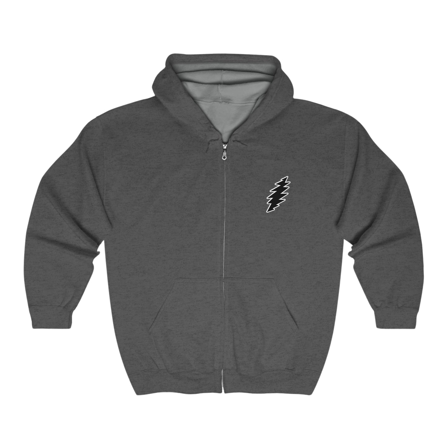 Classic Grateful Dead inspired steal your face 13 Point Bolt Full Zip Hooded Sweatshirt 2 sided print