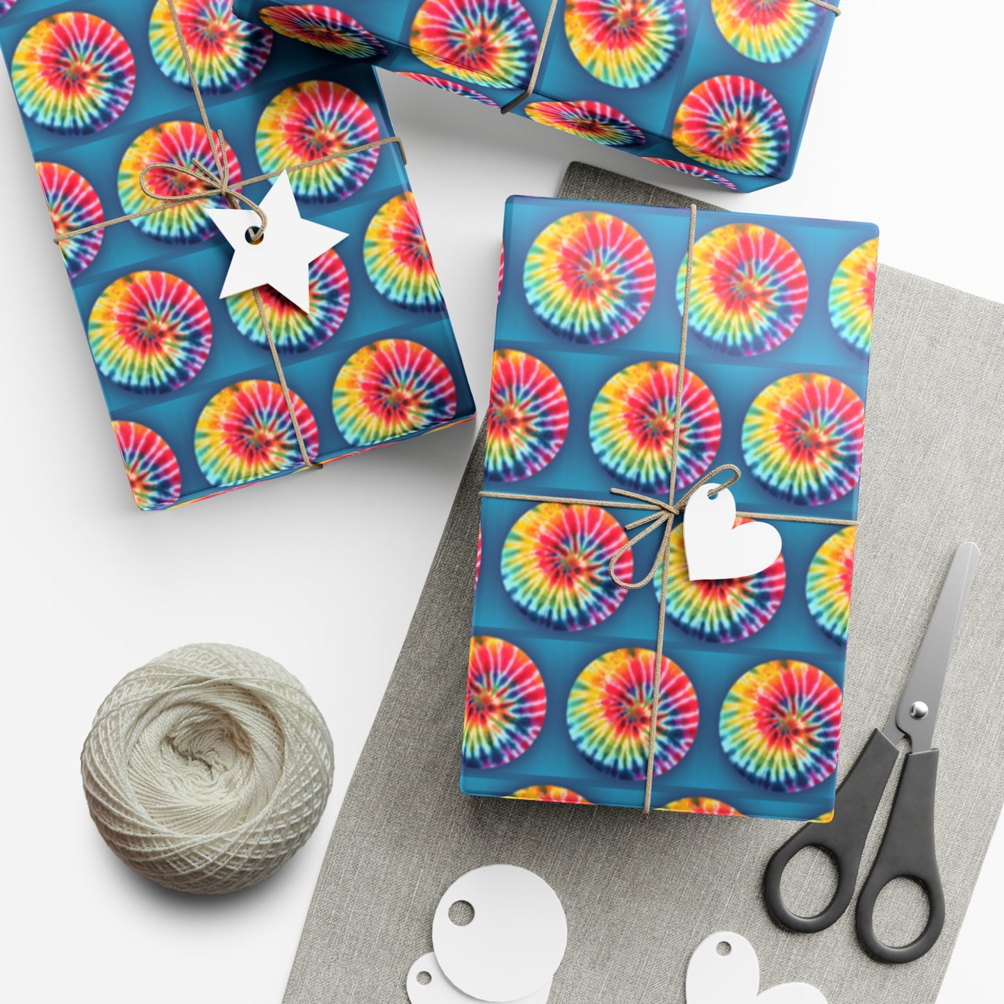 Spiral tie-dye wrapping paper psychedelic gift wrap papers for hippie gift