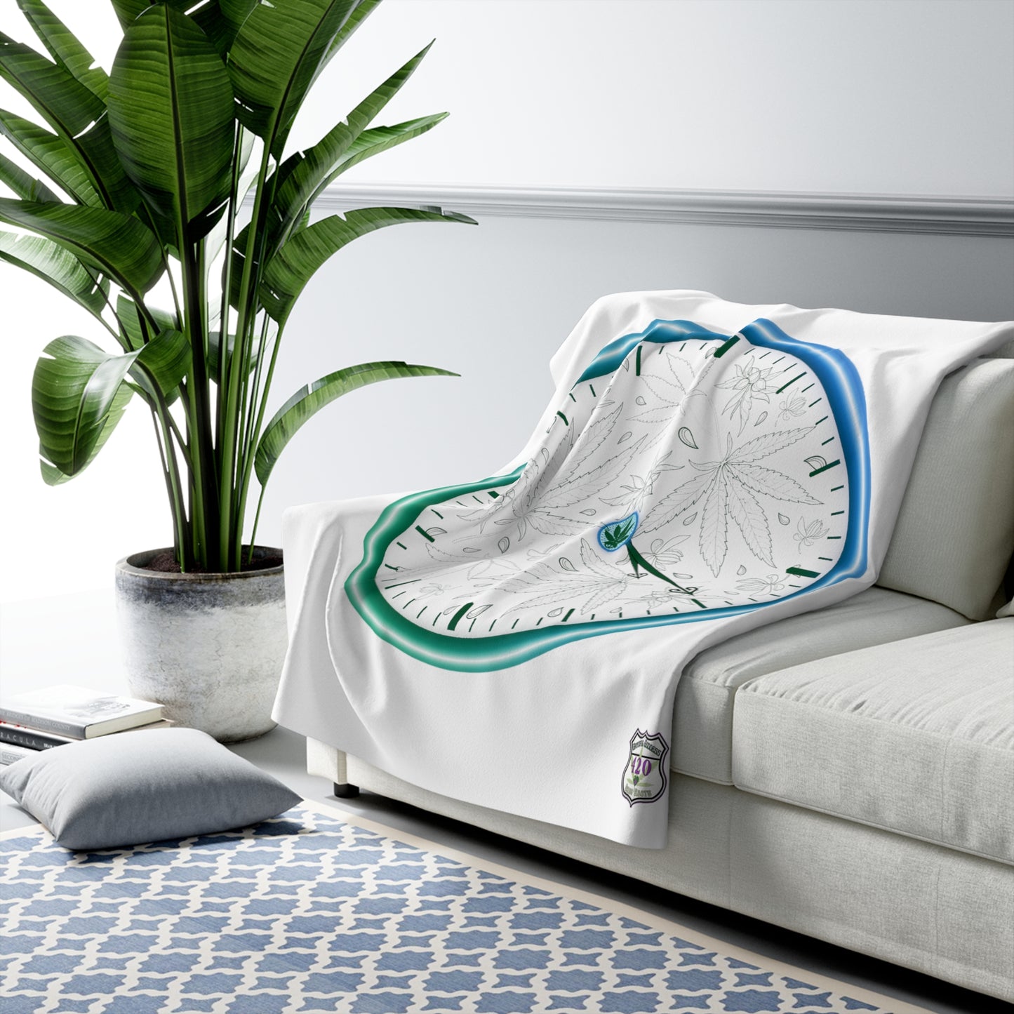 420 clock cannabis couture decor blanket marijuana 420 clock blanket perfect high end gift for stoners 2 sizes 420 home decor
