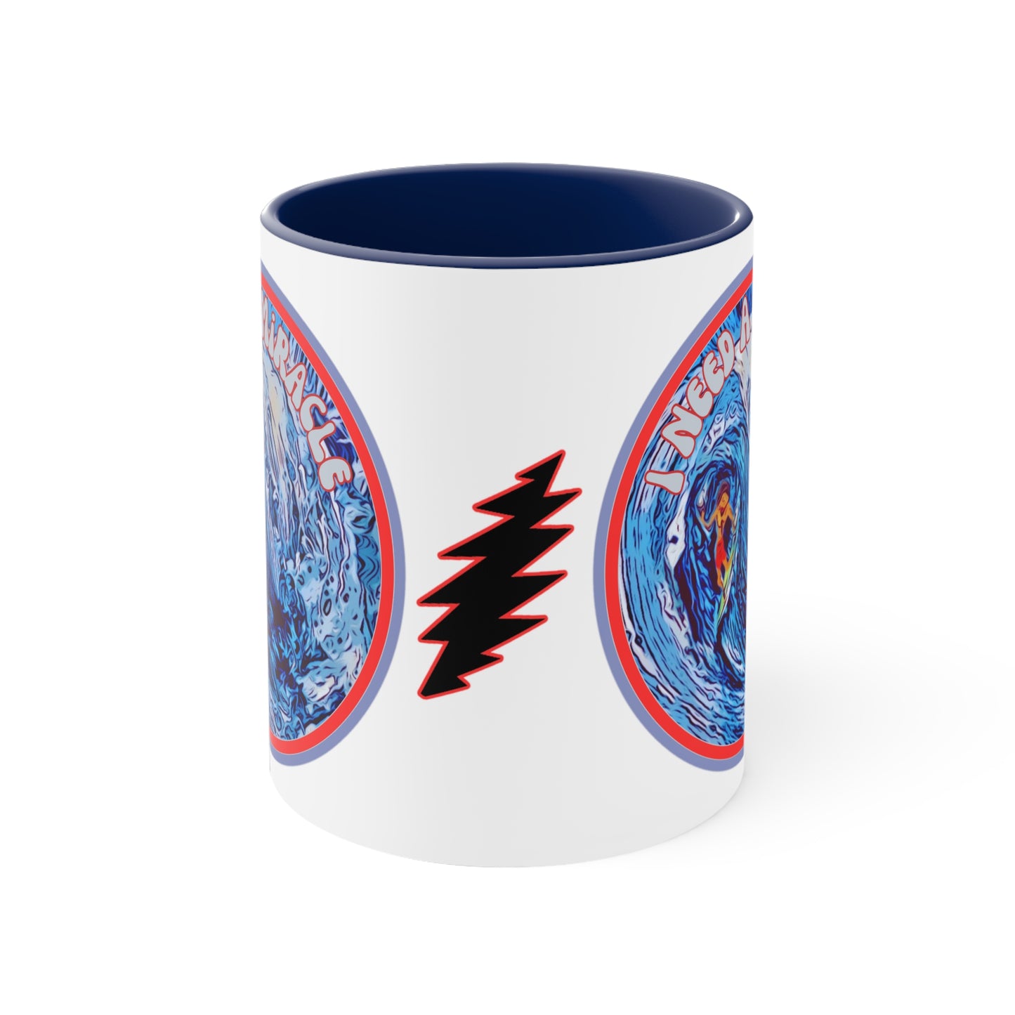 Grateful Dead I need a miracle hang 10 surfer Mug for deadheads