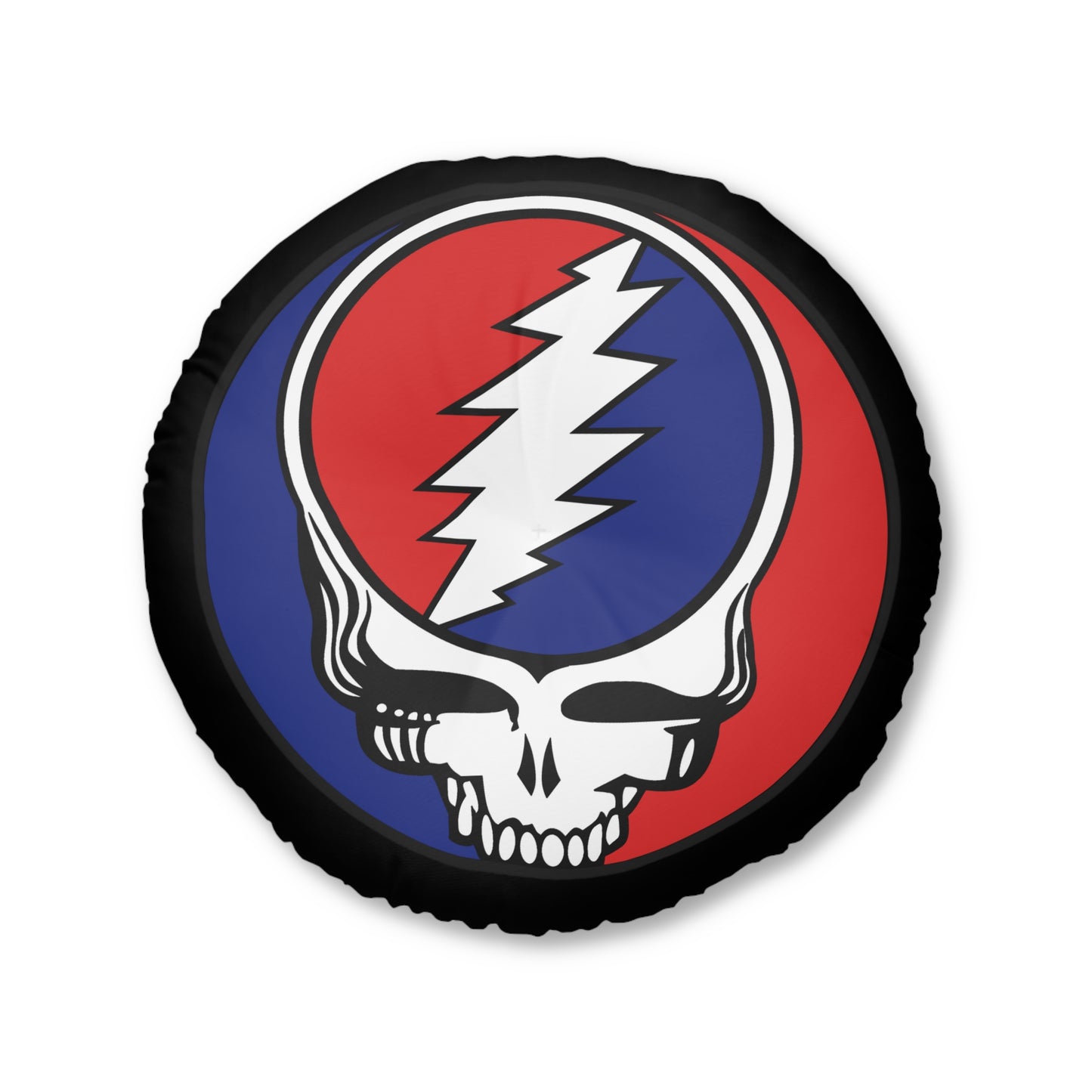Classic Grateful Dead steal your face stealie home decor tufted round floor pillow, dead head decor