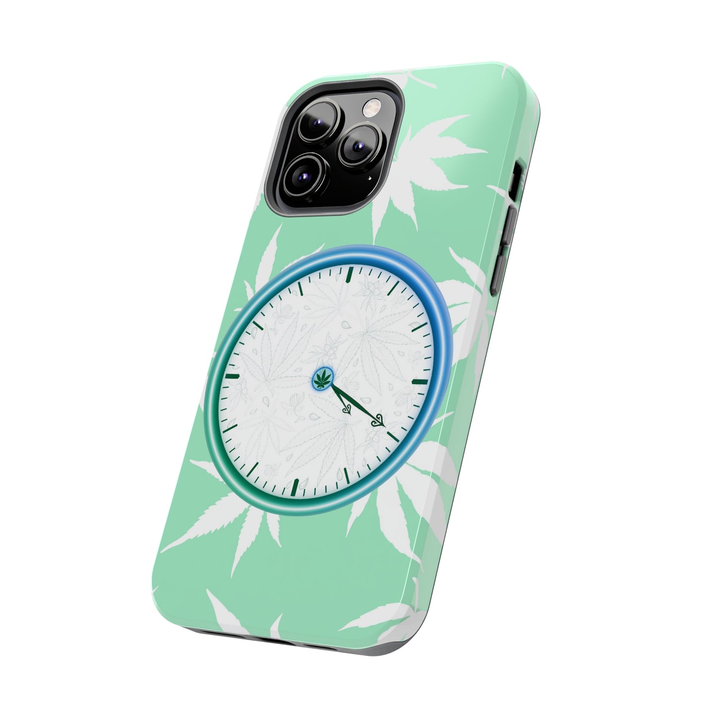 420 clock cannabis tough phone Cases cannabis leaf and 420 clock phone case for high end cannabist