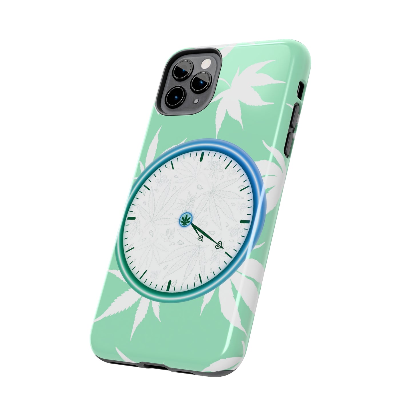 420 clock cannabis tough phone Cases cannabis leaf and 420 clock phone case for high end cannabist