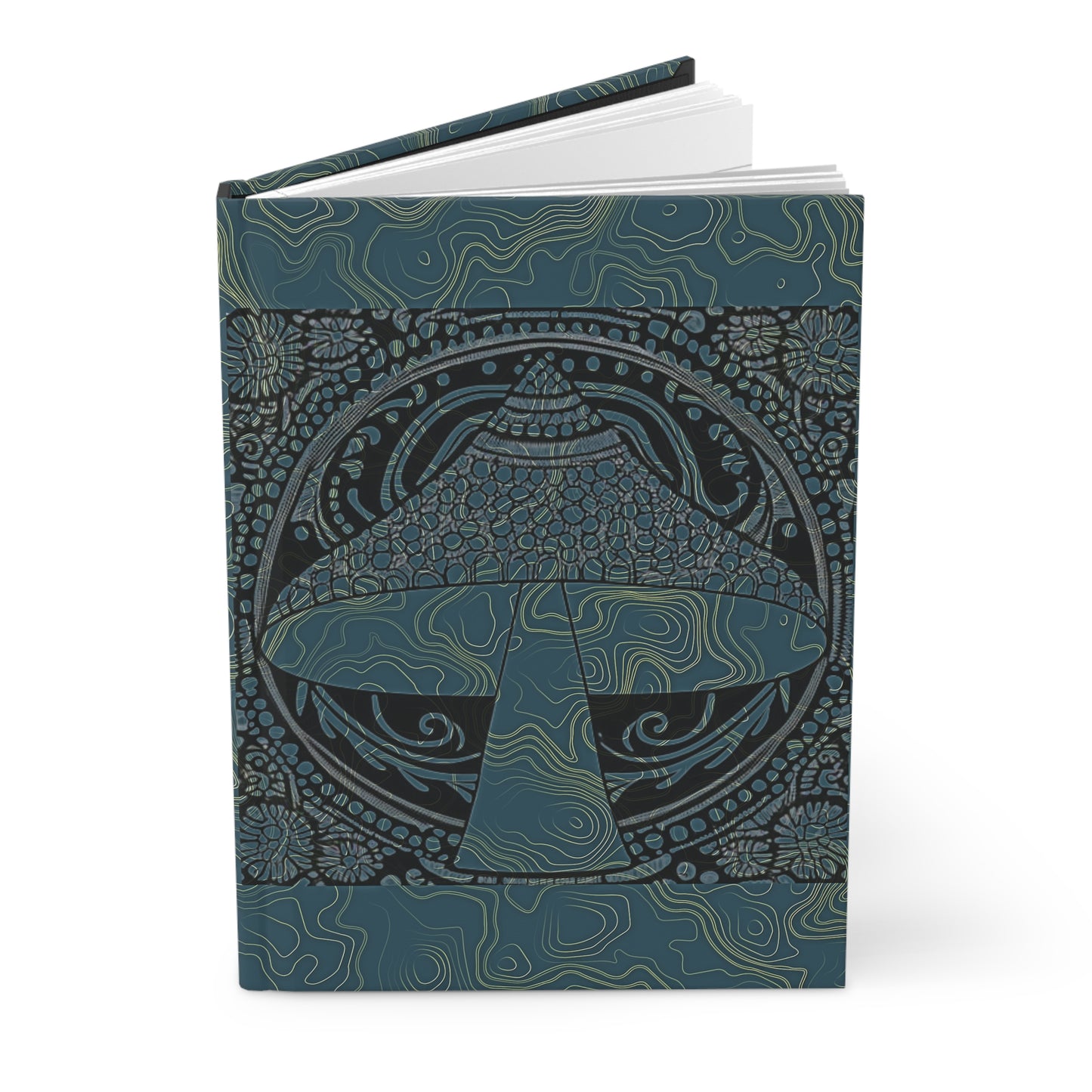 Psychedelic mushroom batik style Hardcover magic mushroom fungi motif hardcover journal notebook