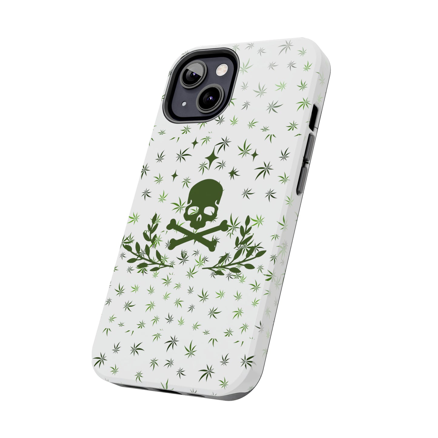 420 skull and crossbones tough phone Cases cannabis and skull white phone case for weed lovers