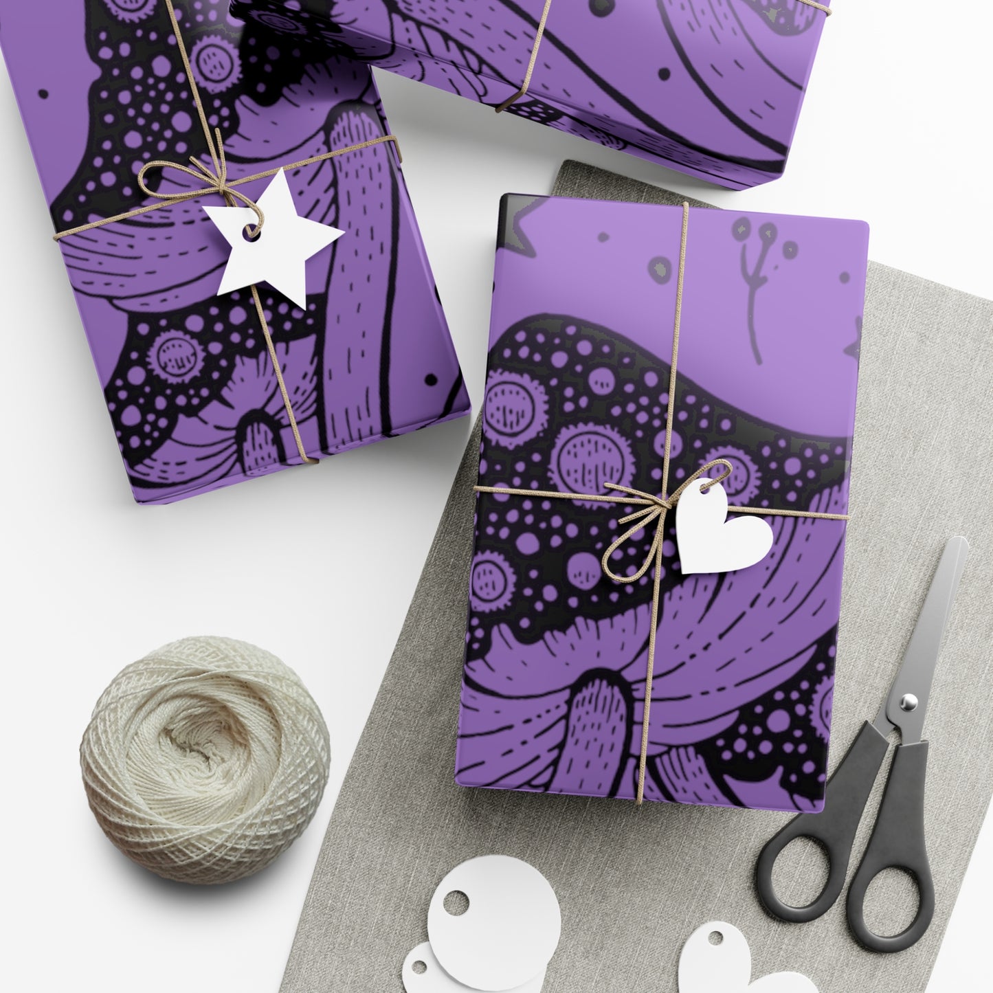 Mushroom purple Gift Wrap Papers perfect holiday gift wrap for mushroom lovers and psychedelic enthusiasts