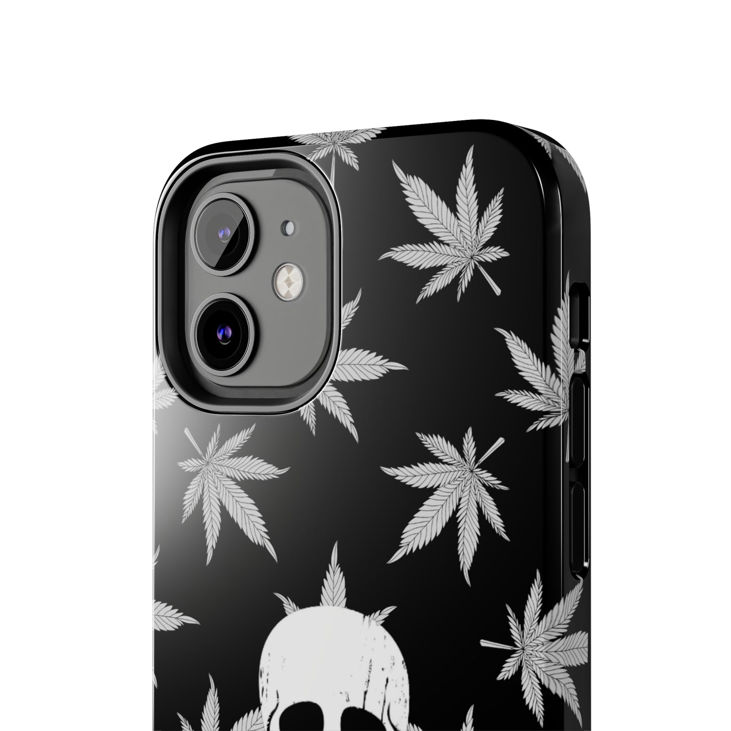 420 skull & crossbones tough phone case cannabis and jolly roger black and white weed skull phone case 420 gift for stoner pirates