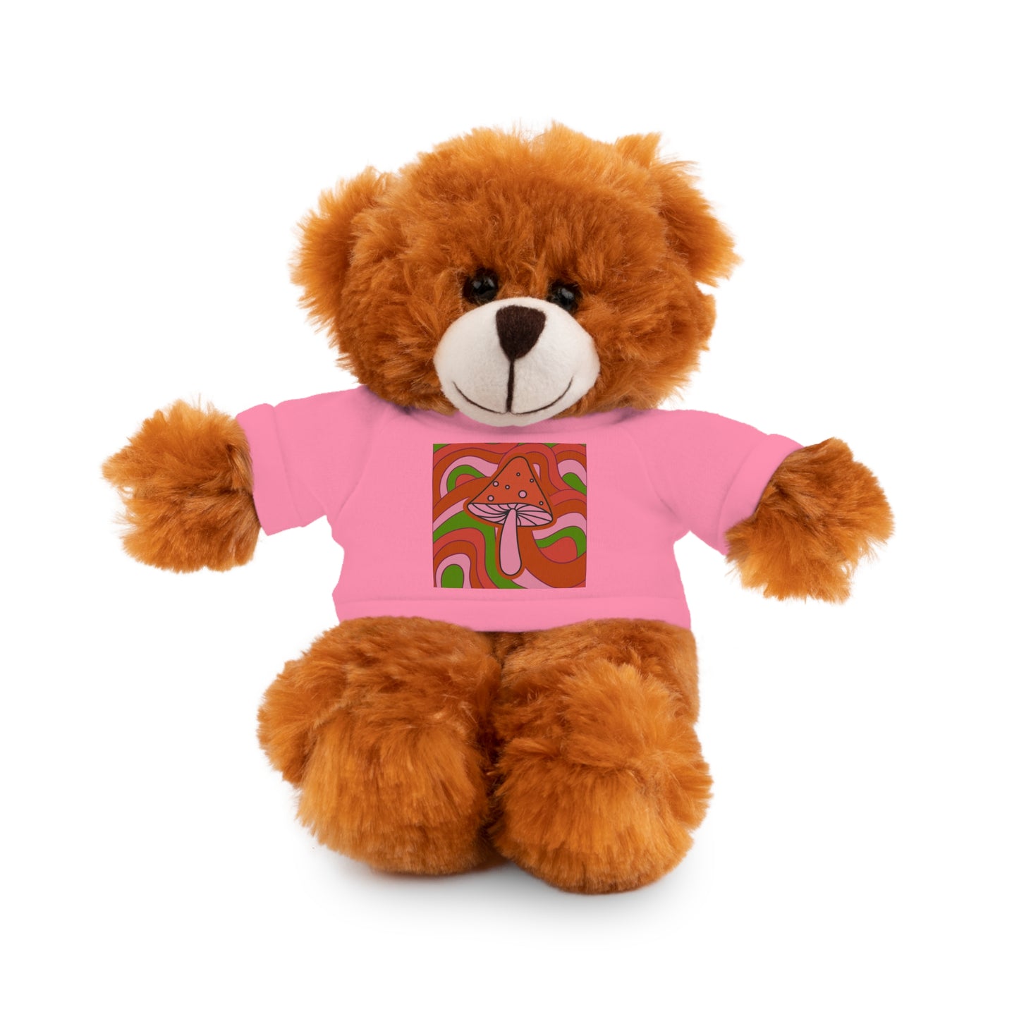 Stuffed Animals with psychedelic mushroom tshirt fun gift for fungi lovers