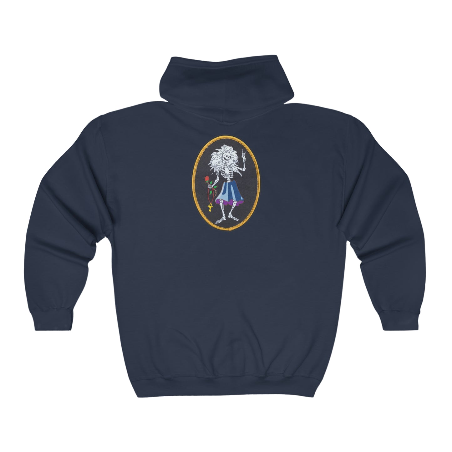 Classic Grateful Dead Jerry Garcia Rosebud 13 Point Bolt Full Zip Hooded Sweatshirt 2 sided print